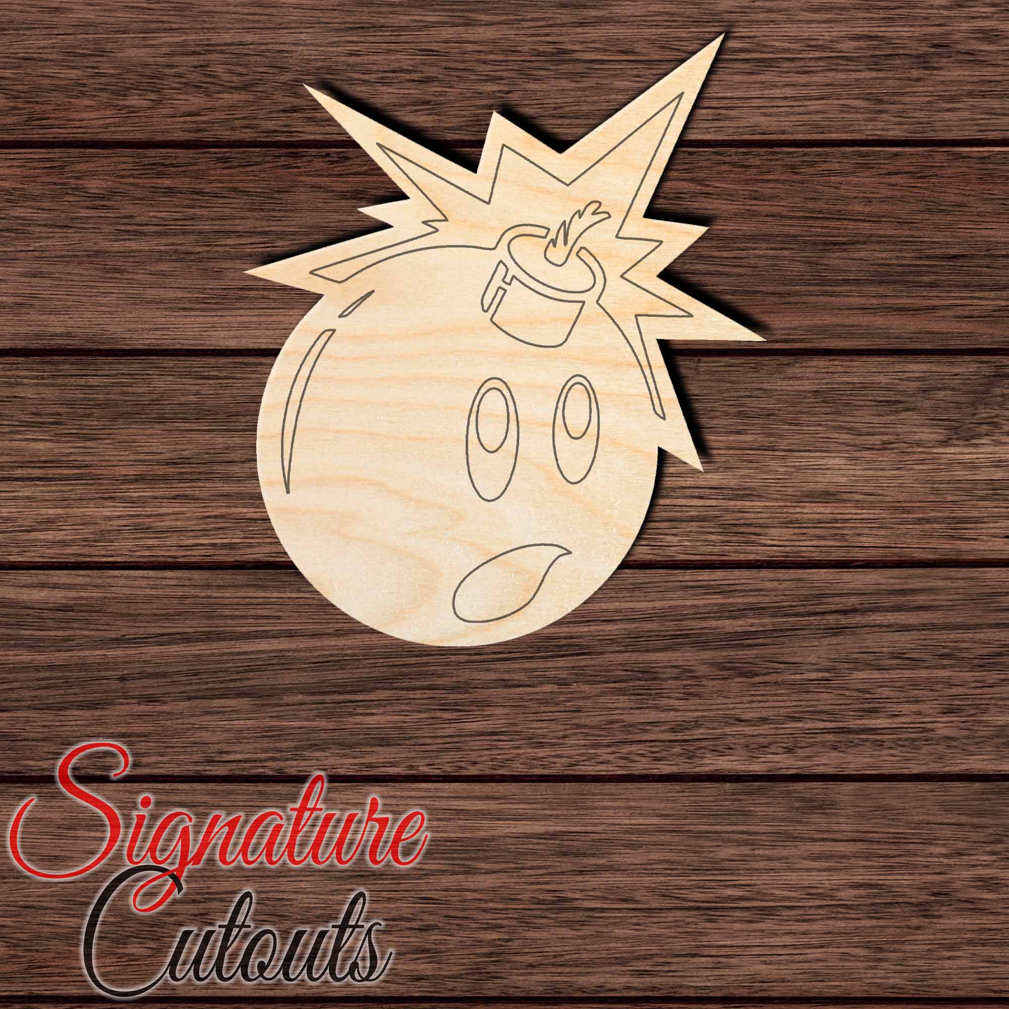 Cartoon Hypebeast Bomb 001 Shape Cutout in Wood, Acrylic or Acrylic Mirror - Signature Cutouts