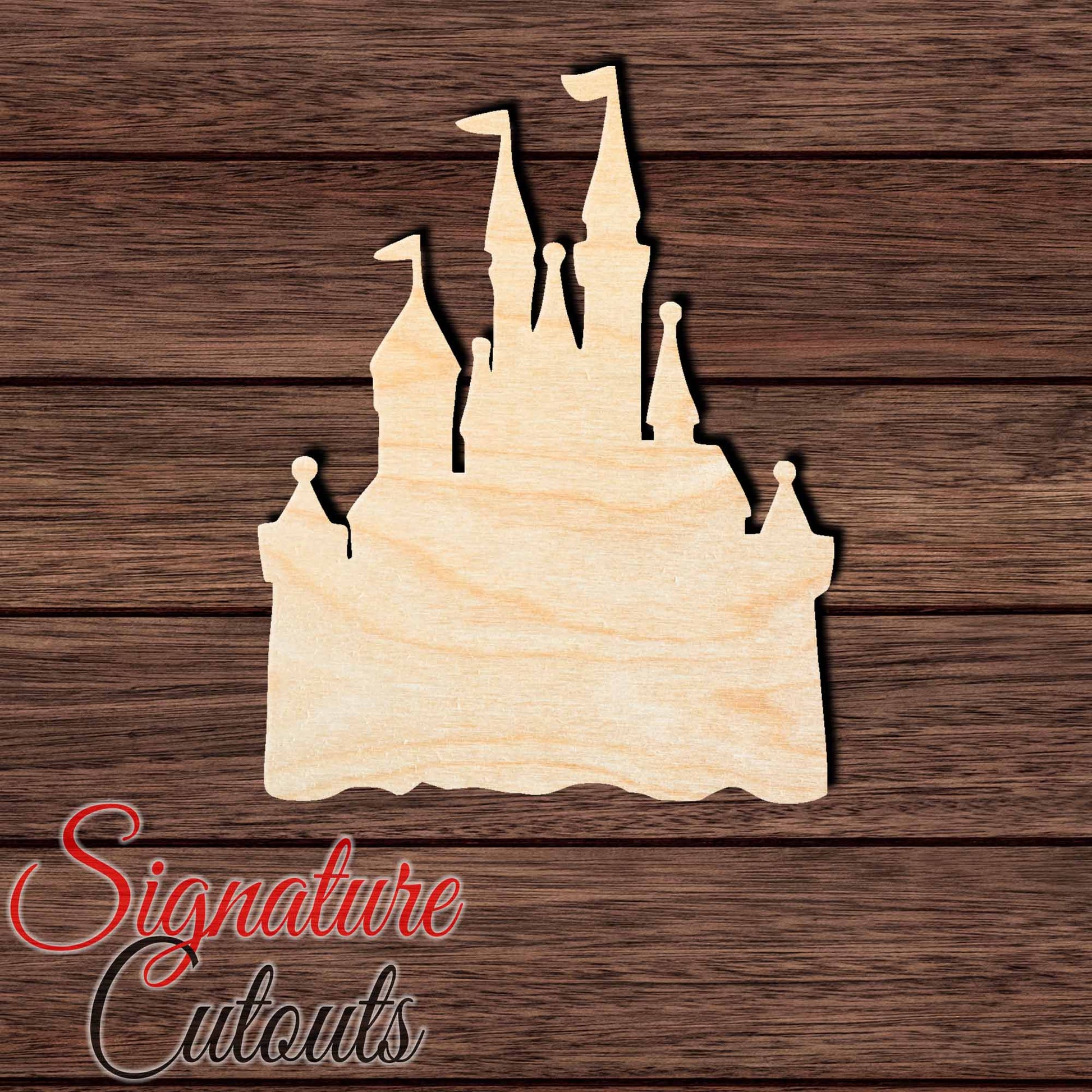 Castle 012 Shape Cutout in Wood, Acrylic or Acrylic Mirror - Signature Cutouts