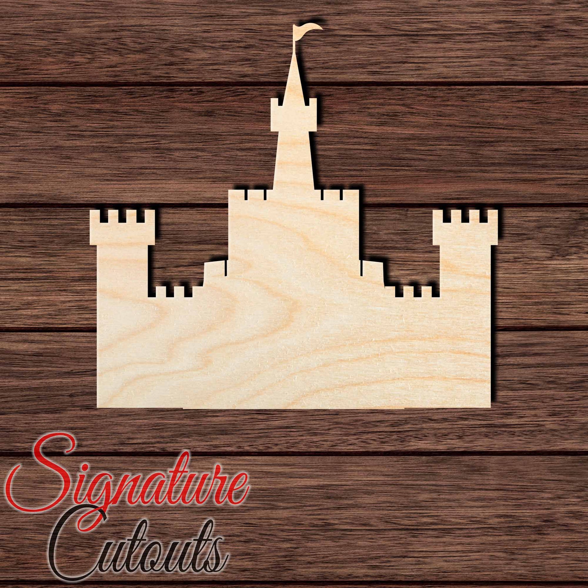 Castle 005 Shape Cutout in Wood, Acrylic or Acrylic Mirror - Signature Cutouts