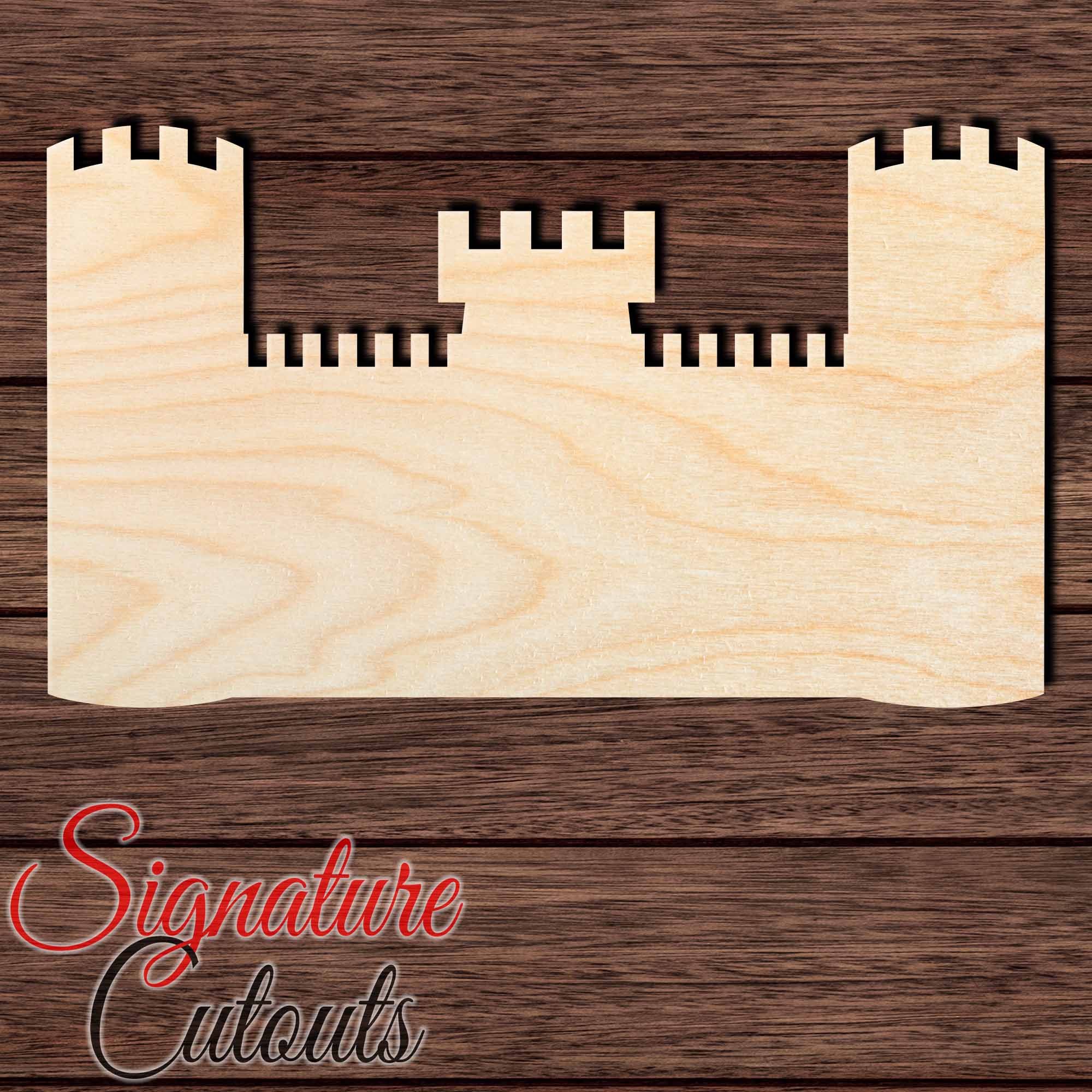 Castle 006 Shape Cutout in Wood, Acrylic or Acrylic Mirror - Signature Cutouts