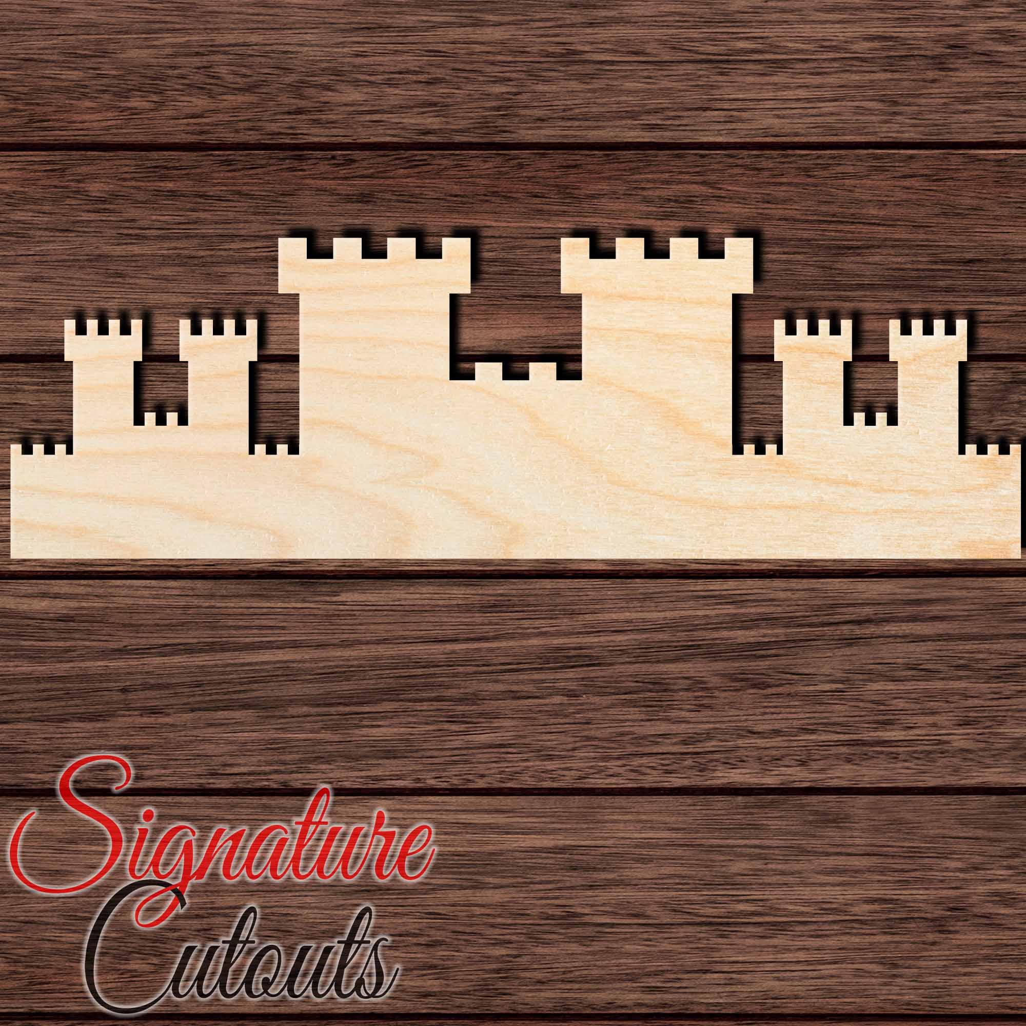 Castle 007 Shape Cutout in Wood, Acrylic or Acrylic Mirror - Signature Cutouts