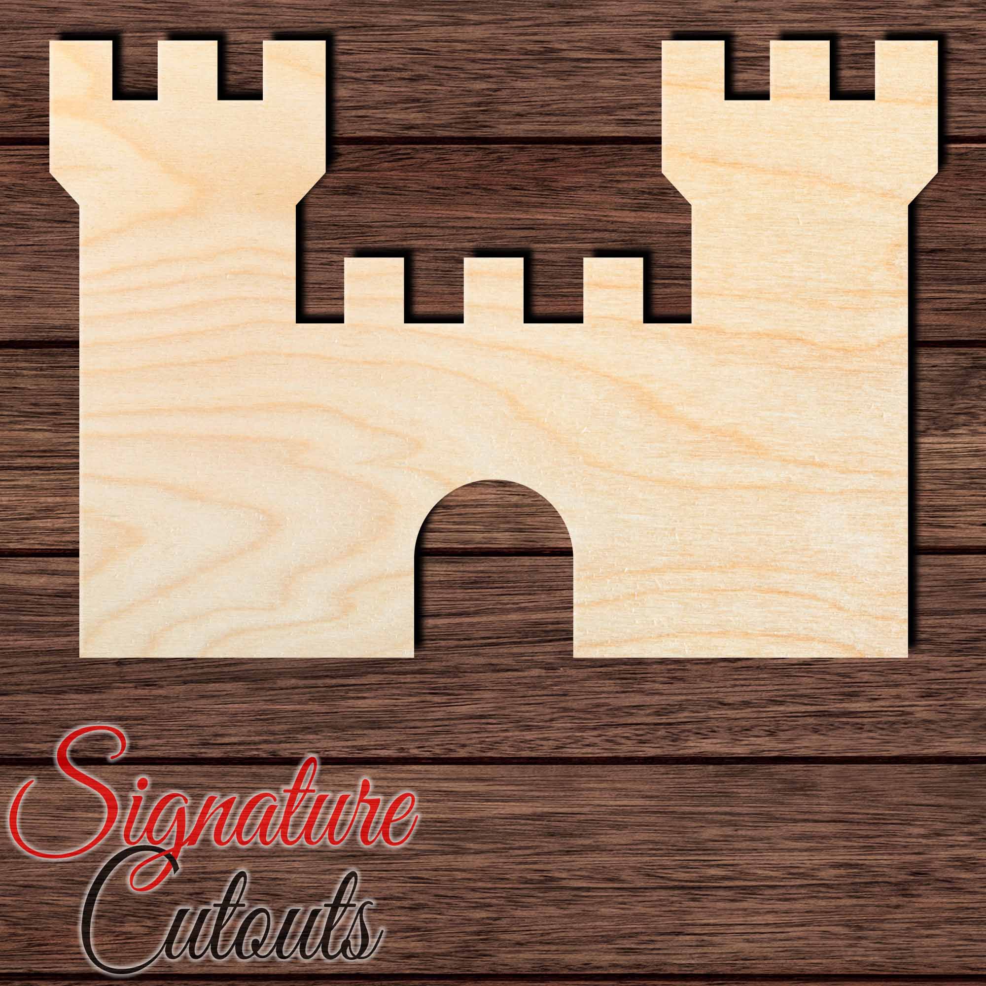 Castle 009 Shape Cutout in Wood, Acrylic or Acrylic Mirror - Signature Cutouts