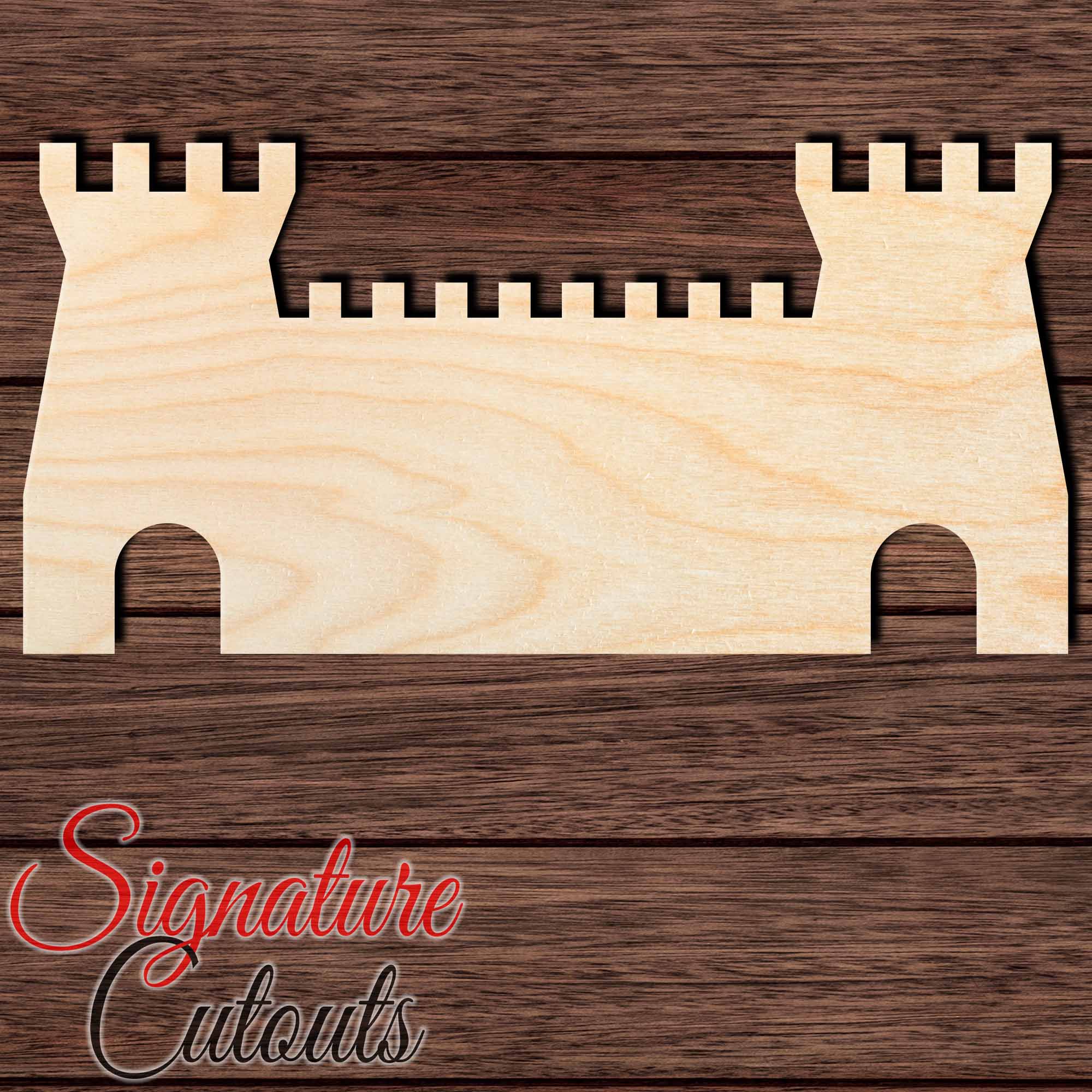 Castle 010 Shape Cutout in Wood, Acrylic or Acrylic Mirror - Signature Cutouts
