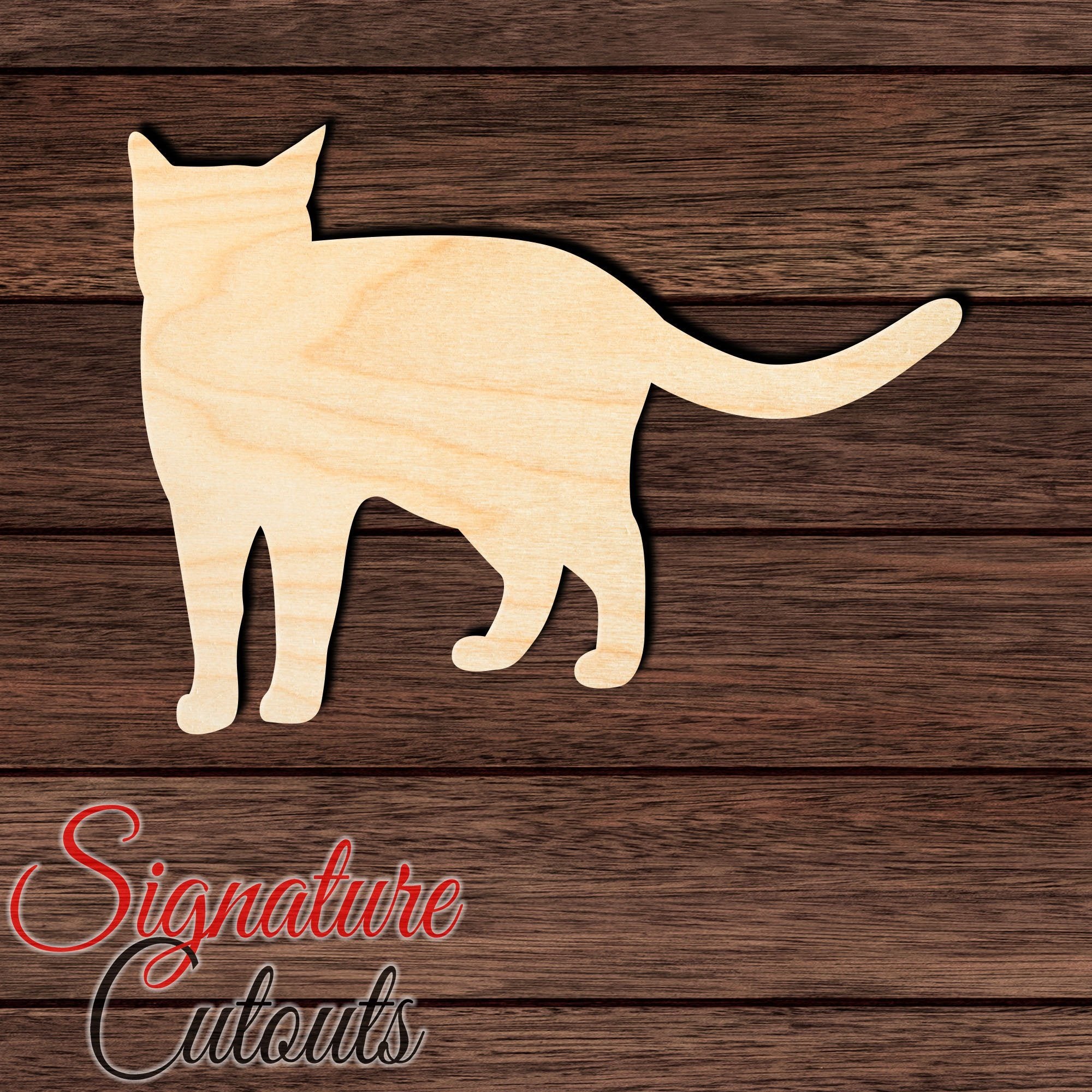 Cat 003 Shape Cutout in Wood, Acrylic or Acrylic Mirror - Signature Cutouts