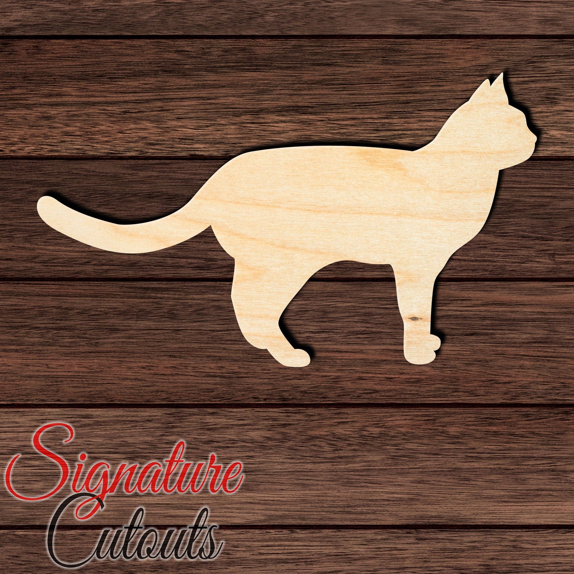 Cat 007 Shape Cutout in Wood, Acrylic or Acrylic Mirror - Signature Cutouts