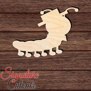 Caterpillar 001 Shape Cutout in Wood, Acrylic or Acrylic Mirror - Signature Cutouts