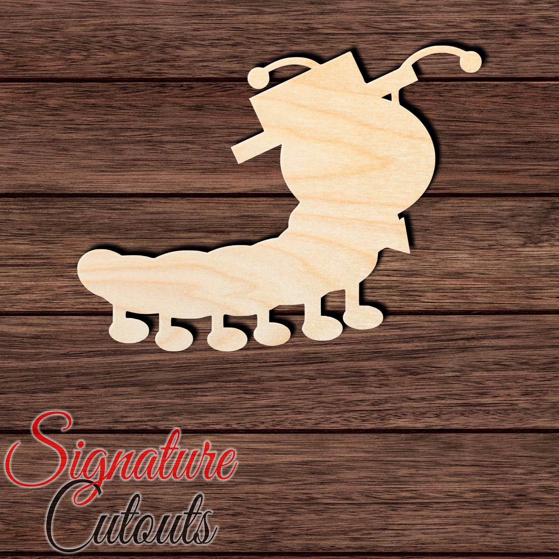Caterpillar 001 Shape Cutout in Wood, Acrylic or Acrylic Mirror - Signature Cutouts