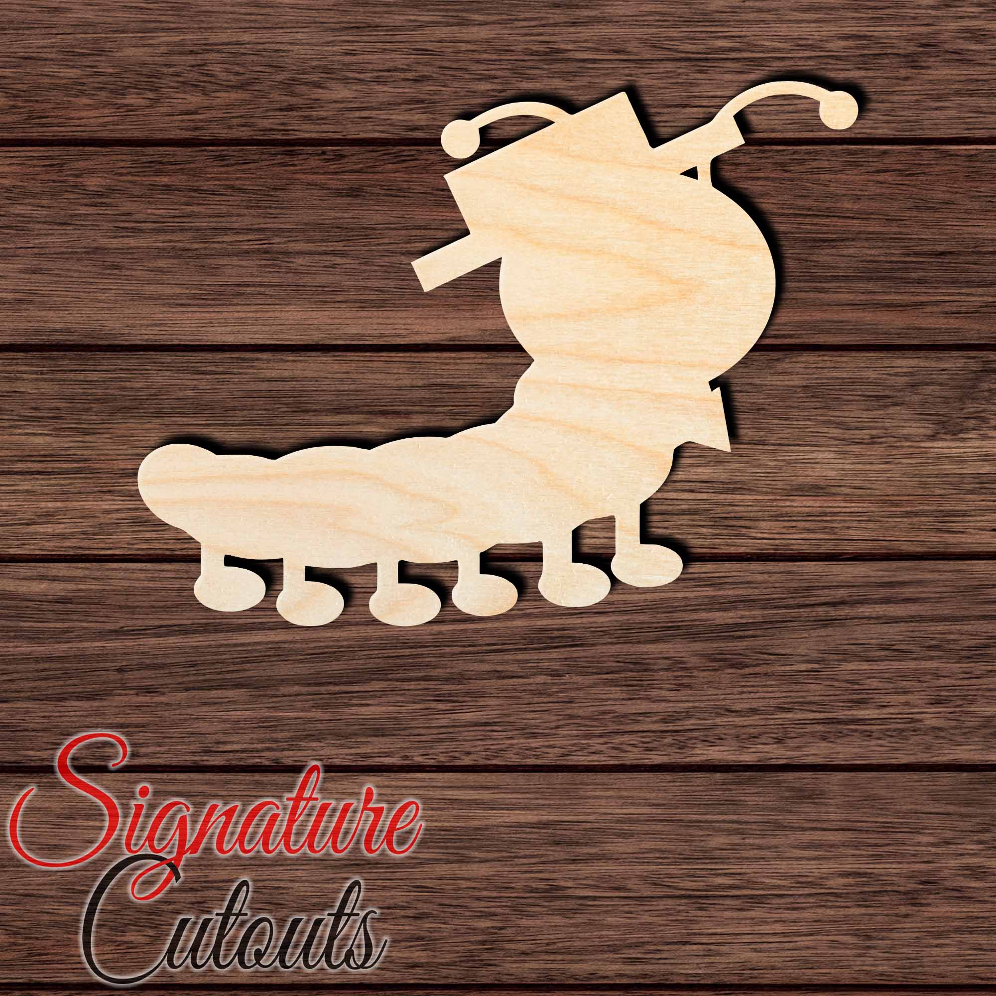 Caterpillar 001 Shape Cutout in Wood, Acrylic or Acrylic Mirror - Signature Cutouts