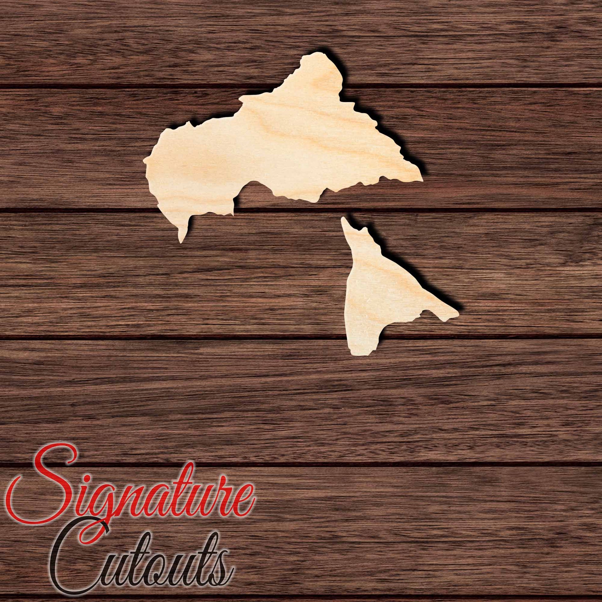 Central Africa Republic Shape Cutout in Wood, Acrylic or Acrylic Mirror - Signature Cutouts