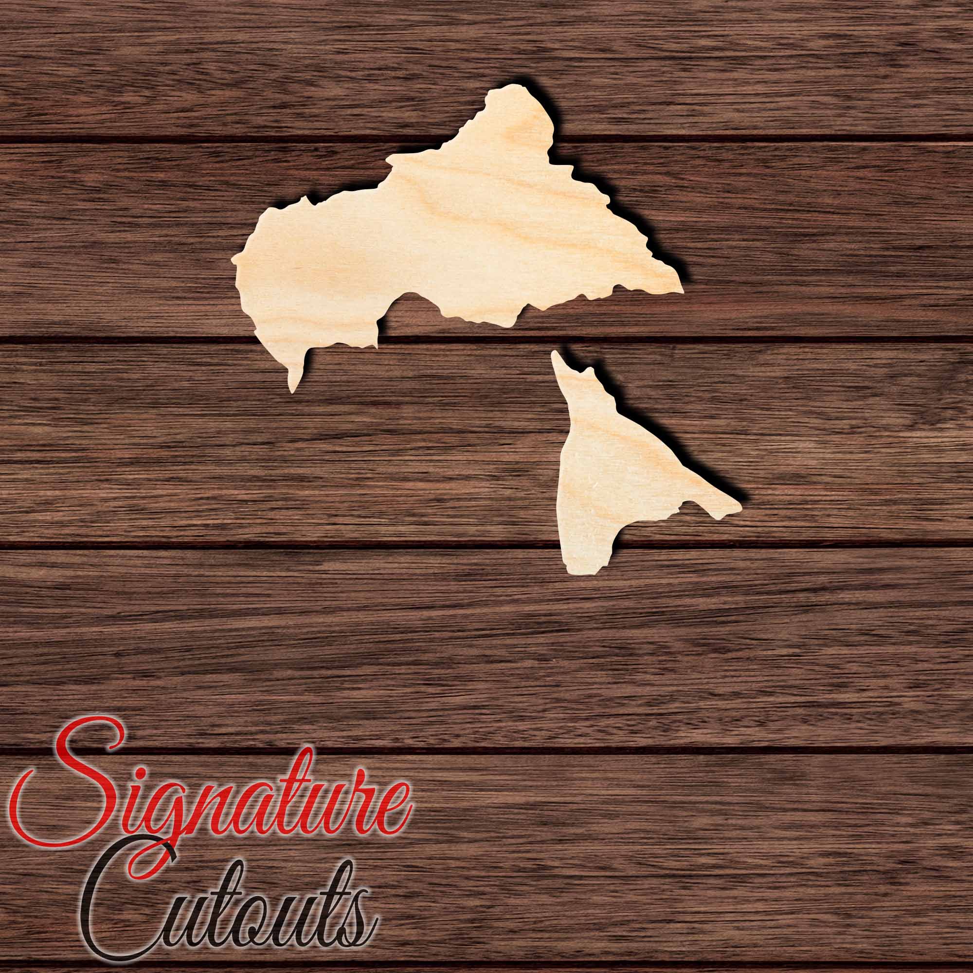 Central Africa Republic Shape Cutout in Wood, Acrylic or Acrylic Mirror - Signature Cutouts