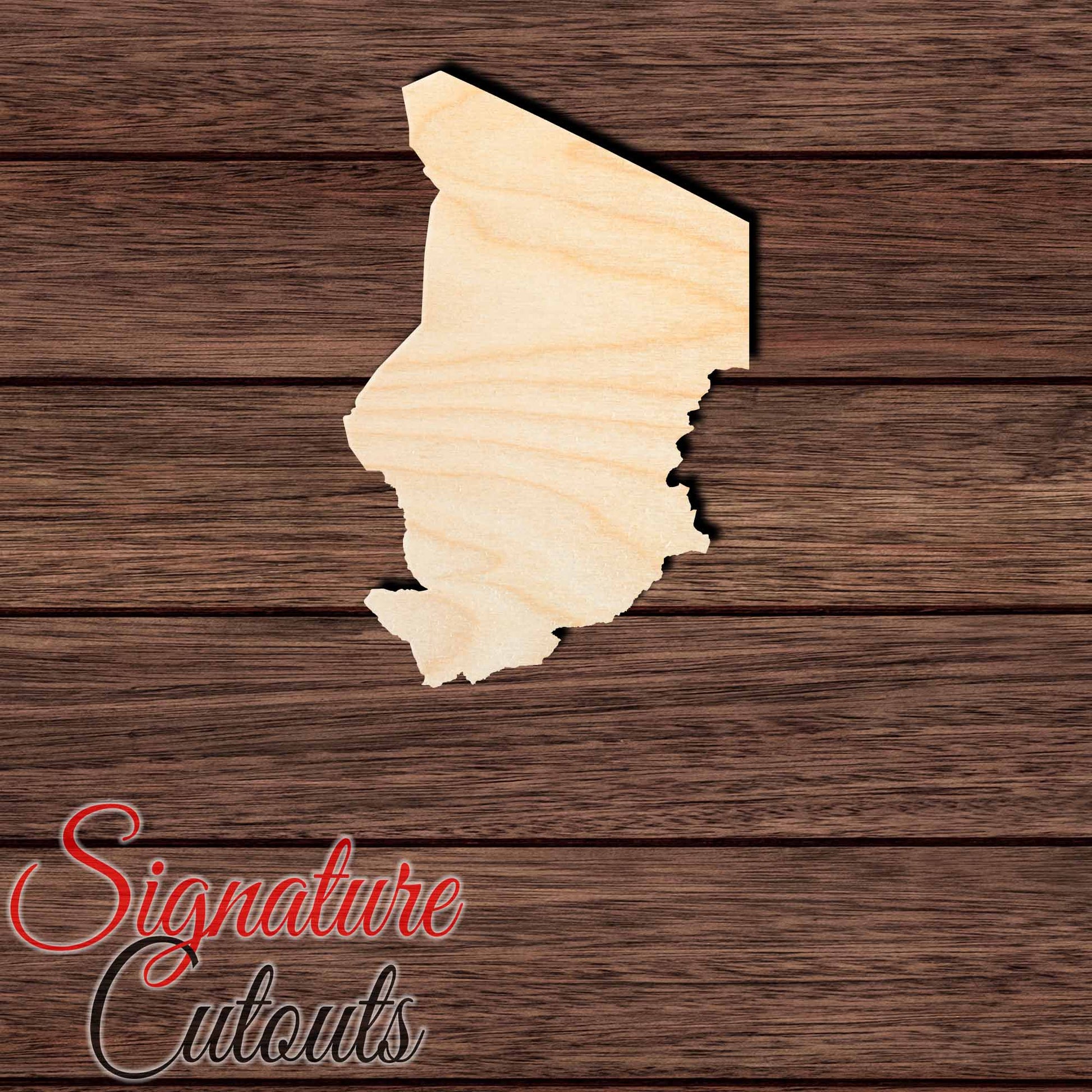 Chad Shape Cutout in Wood, Acrylic or Acrylic Mirror - Signature Cutouts