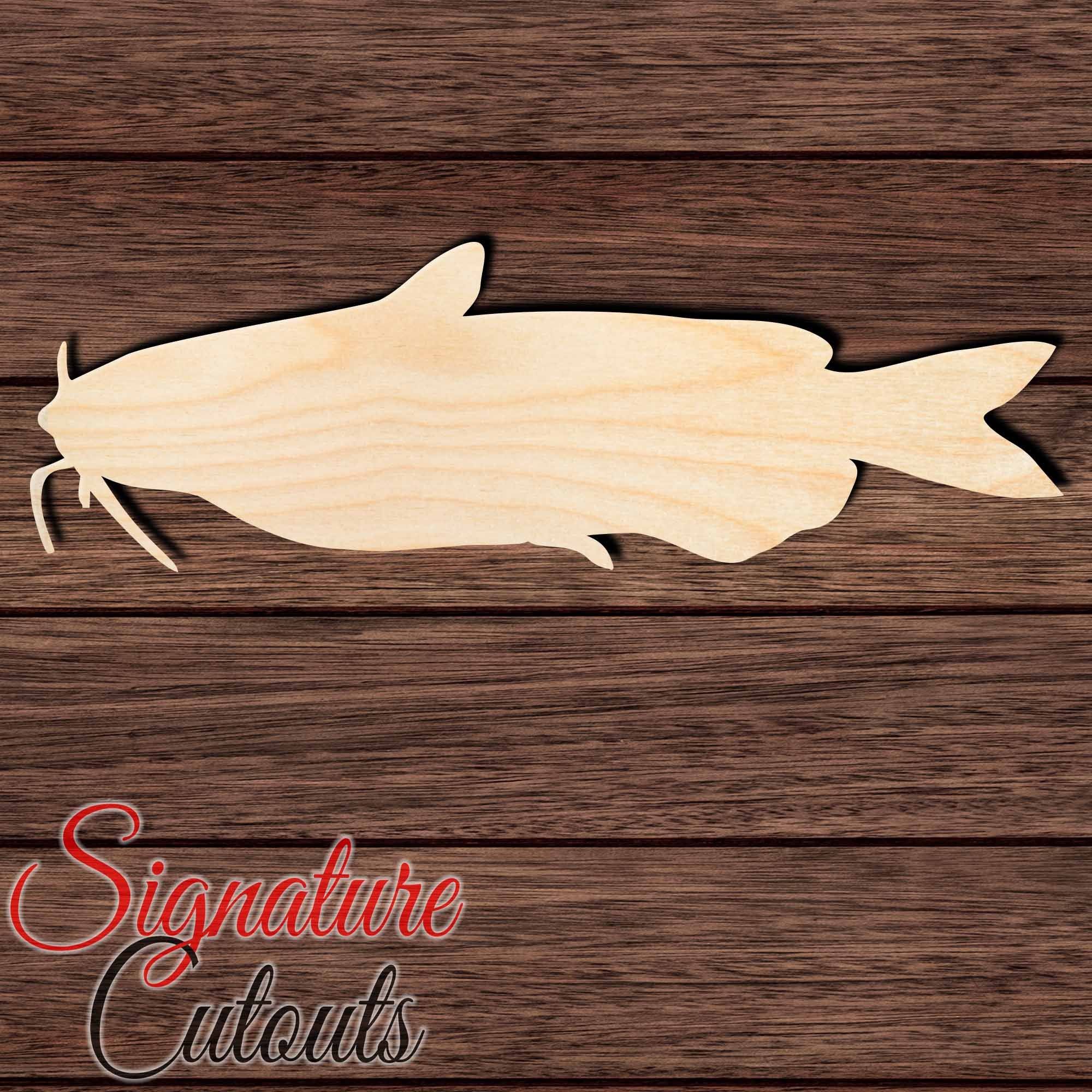Channel Catfish Shape Cutout in Wood, Acrylic or Acrylic Mirror - Signature Cutouts