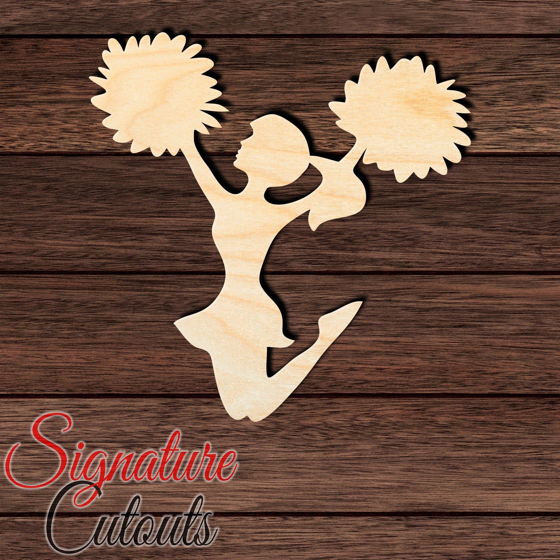 Cheerleader 001 Shape Cutout in Wood, Acrylic or Acrylic Mirror - Signature Cutouts