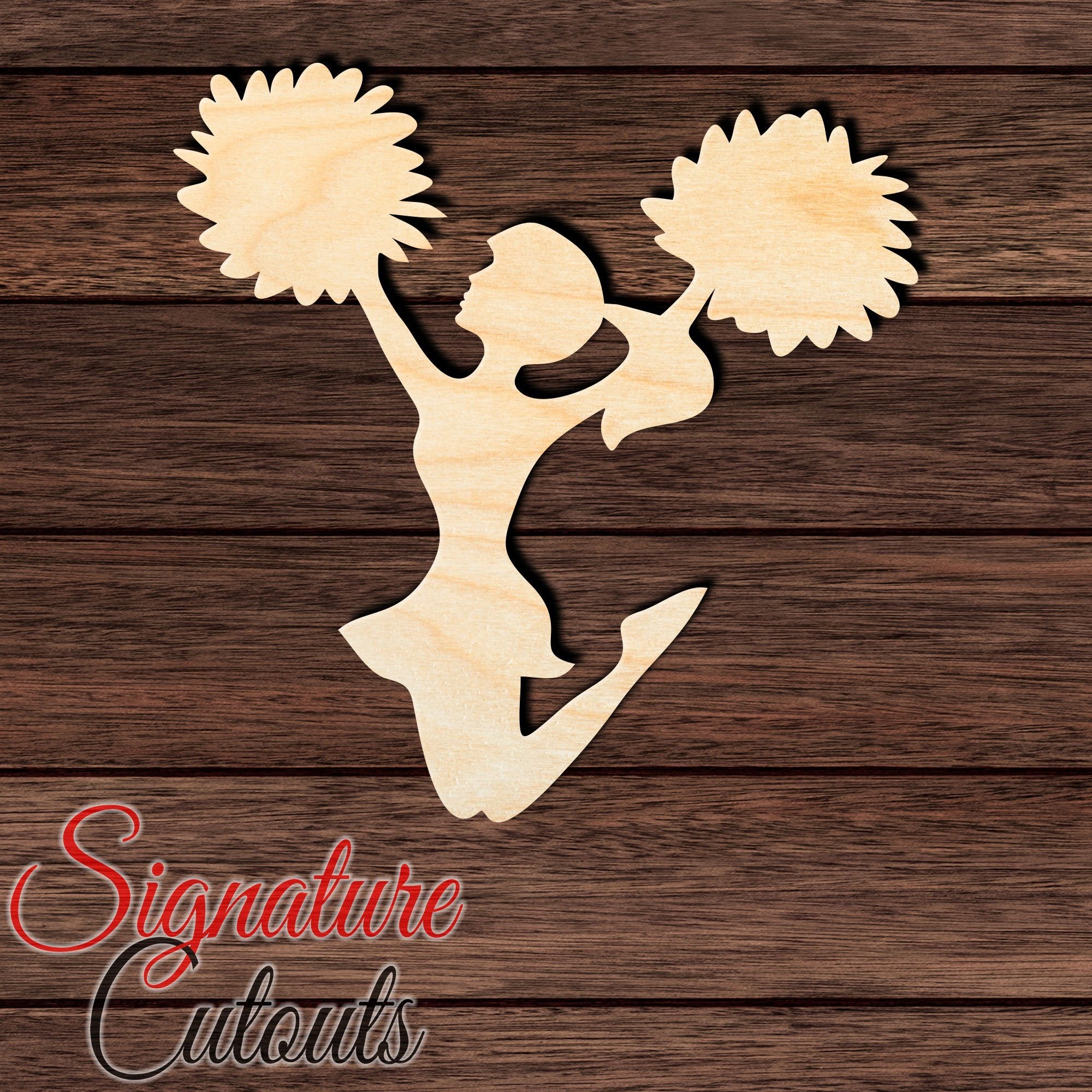 Cheerleader 001 Shape Cutout in Wood, Acrylic or Acrylic Mirror - Signature Cutouts