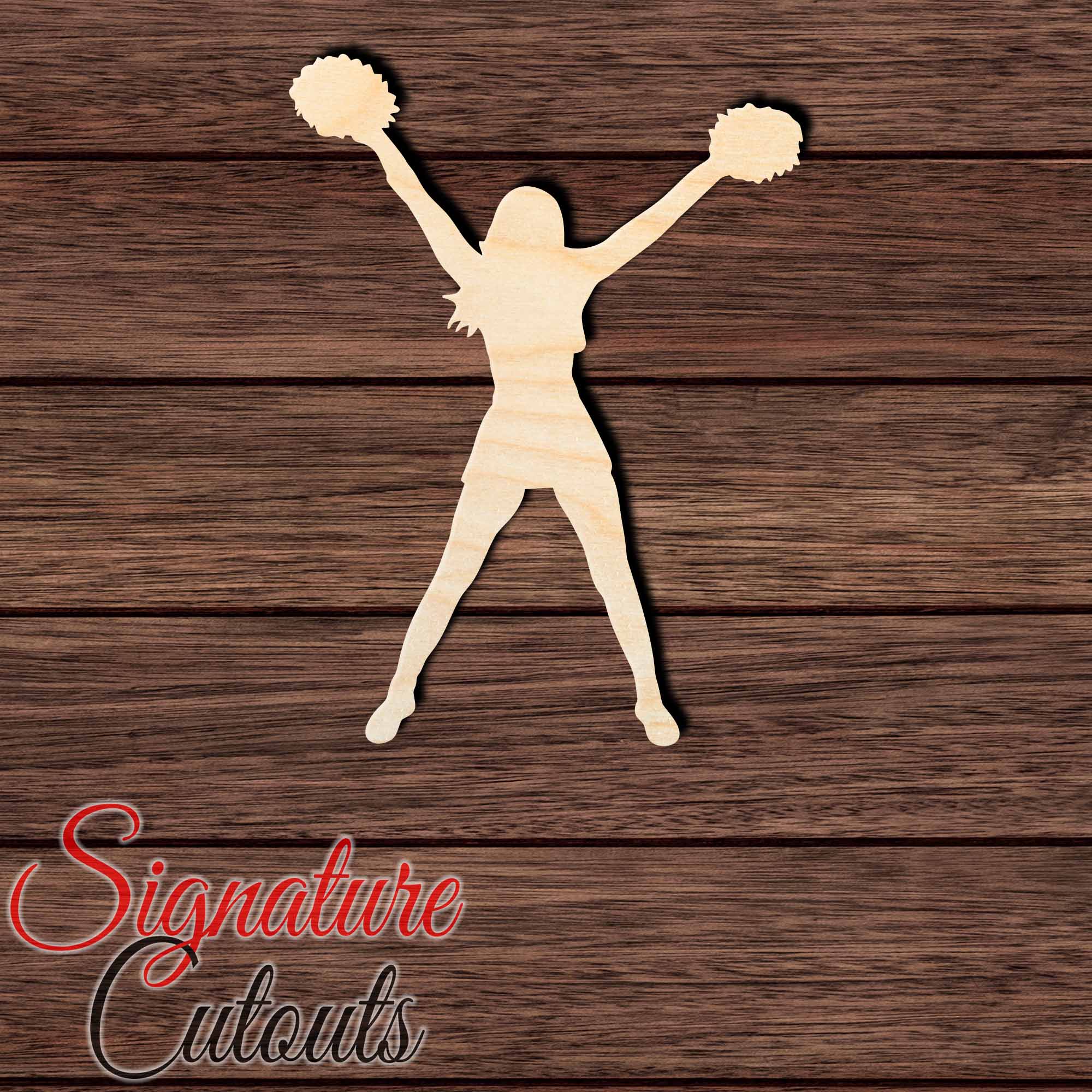 Cheerleader 002 Shape Cutout in Wood, Acrylic or Acrylic Mirror - Signature Cutouts