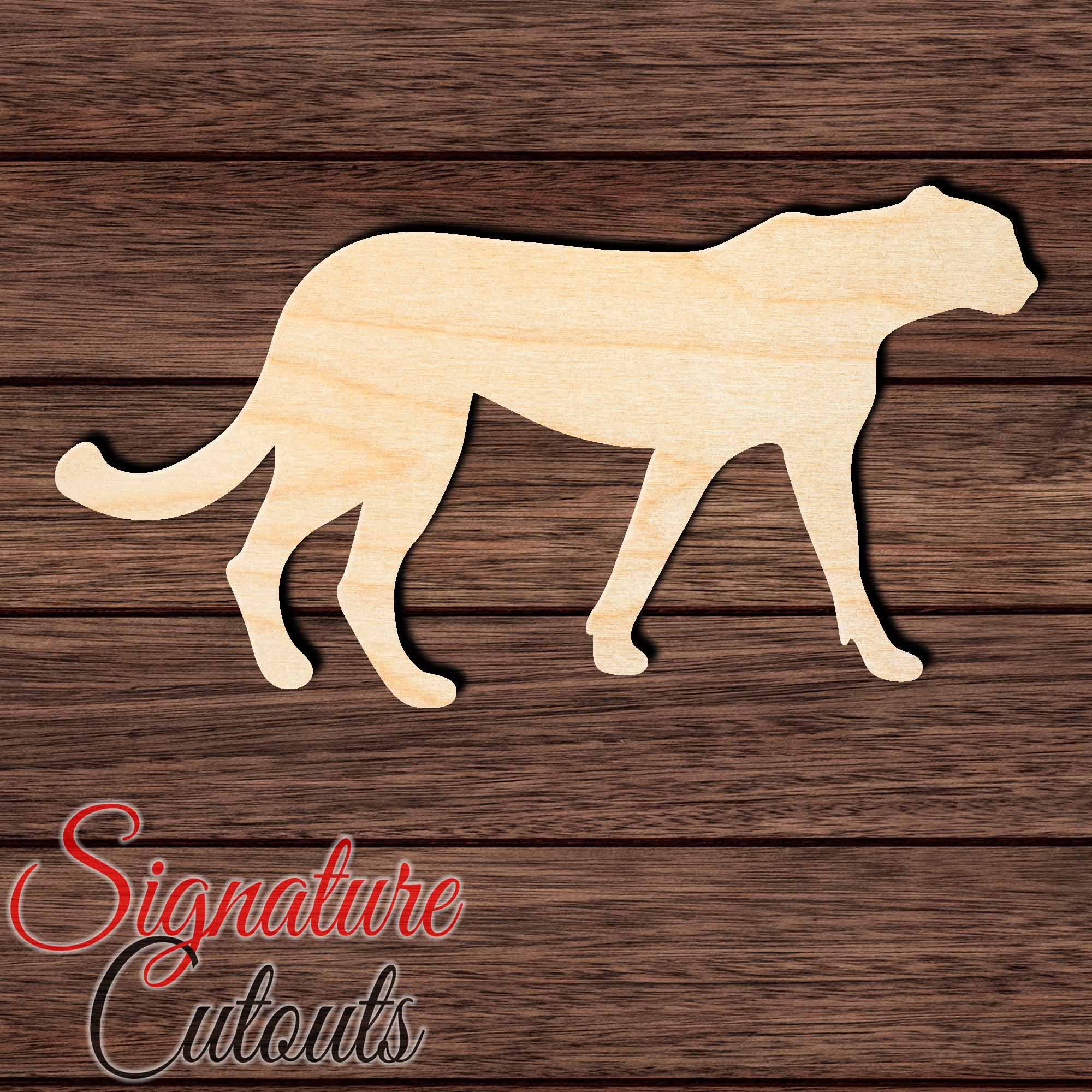 Cheetah 001 Shape Cutout in Wood, Acrylic or Acrylic Mirror - Signature Cutouts