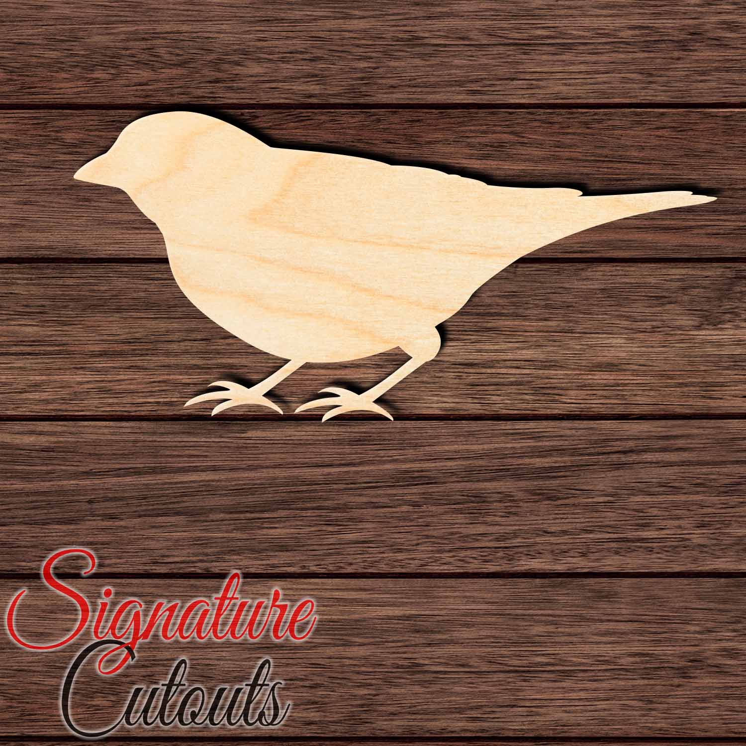 Chickadee Bird 001 Shape Cutout in Wood, Acrylic or Acrylic Mirror - Signature Cutouts