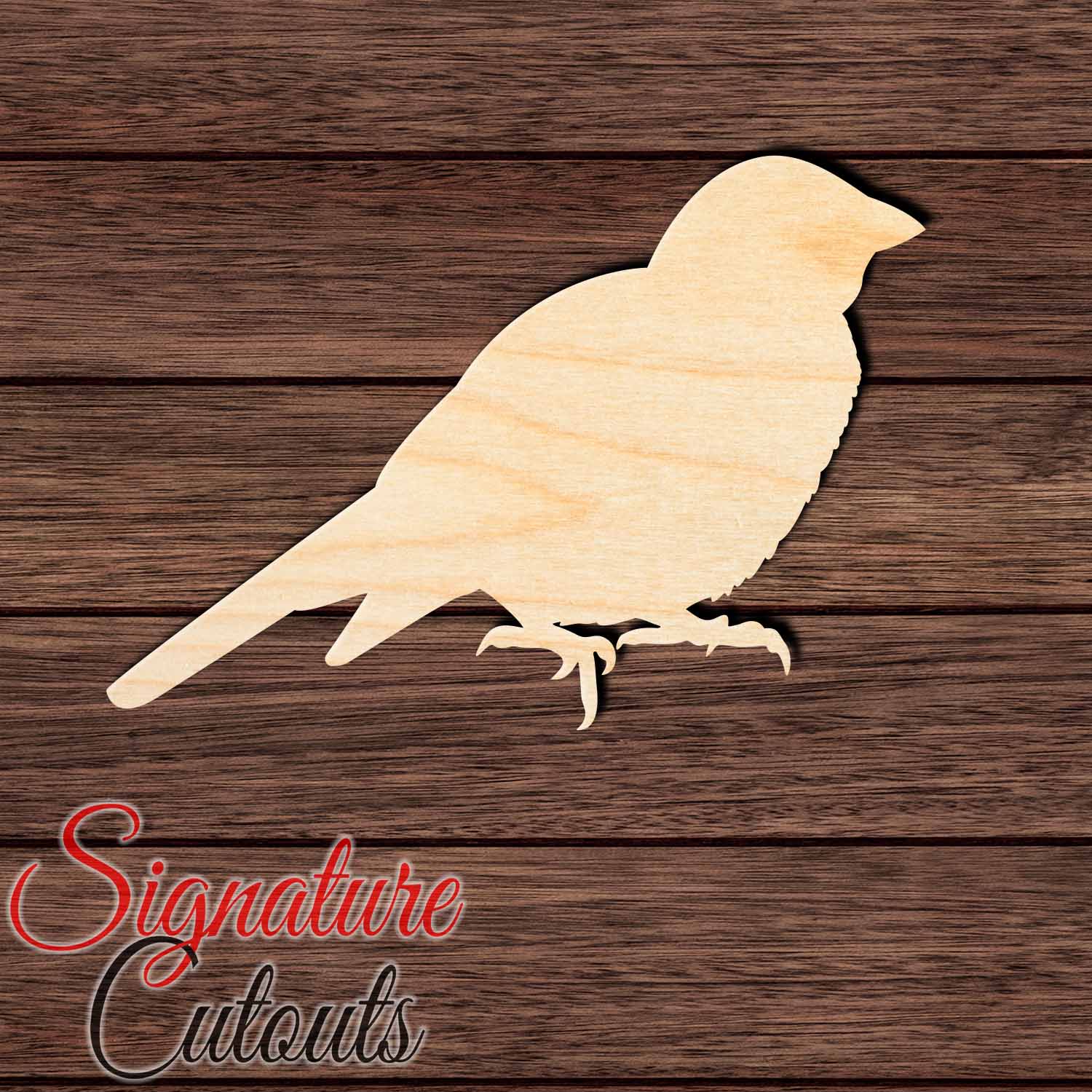 Chickadee Bird 002 Shape Cutout in Wood, Acrylic or Acrylic Mirror - Signature Cutouts