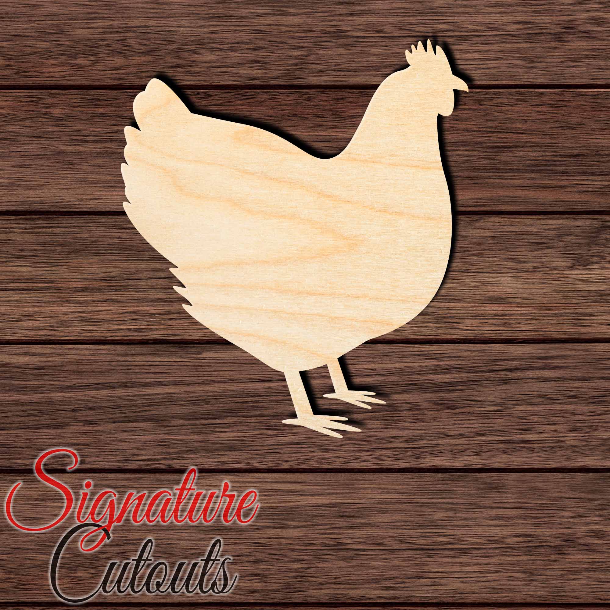 Chicken 008 - New Hampshire Shape Cutout in Wood Craft Shapes & Bases Signature Cutouts 
