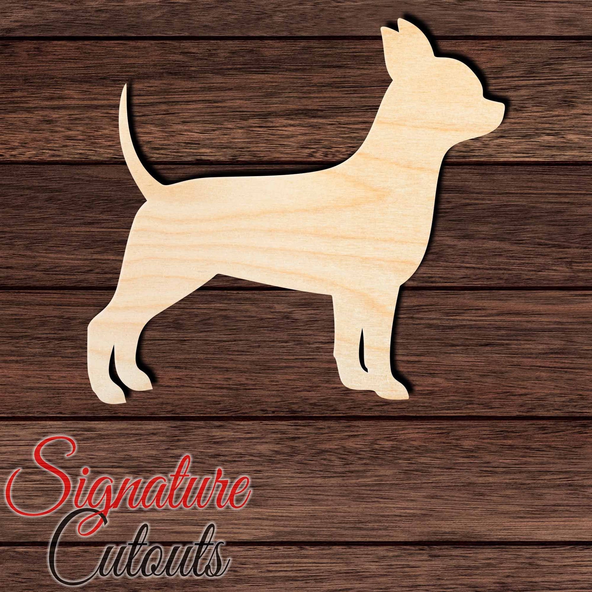 Chihuahua Shape Cutout in Wood, Acrylic or Acrylic Mirror - Signature Cutouts