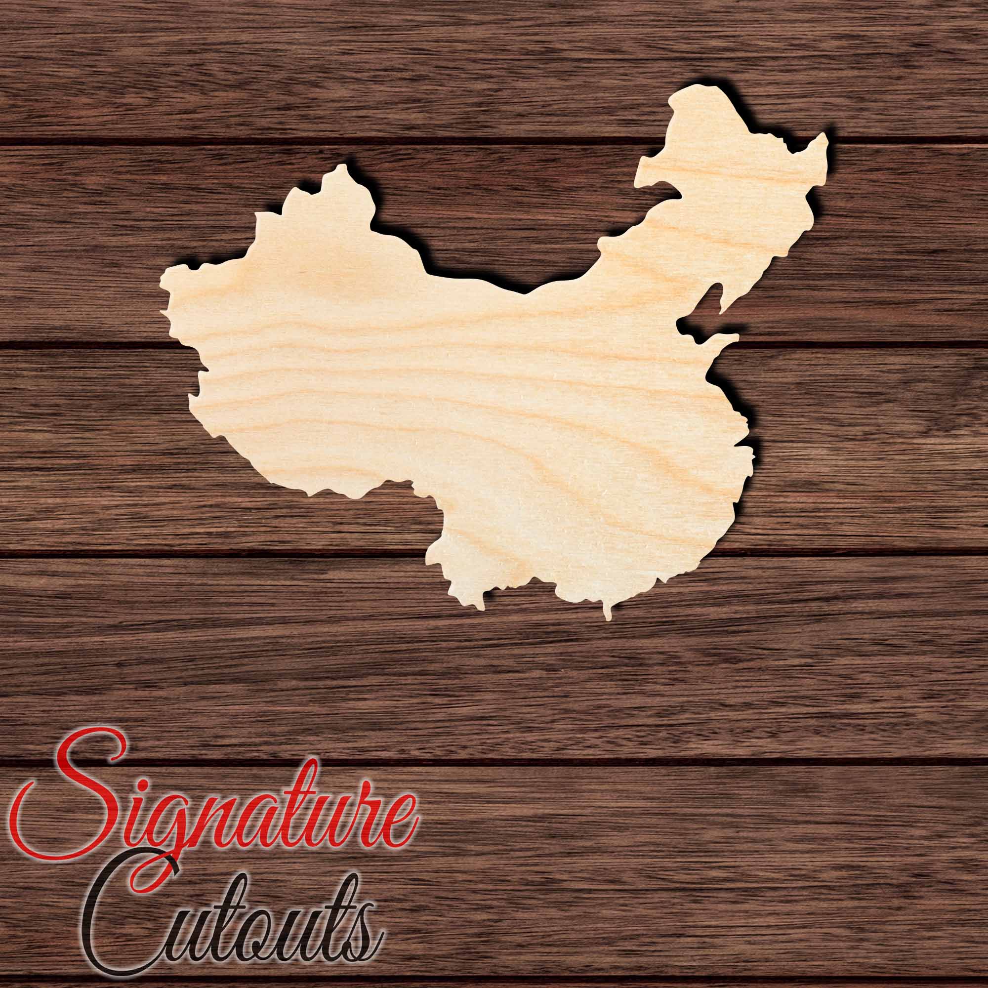 China Republic Shape Cutout in Wood, Acrylic or Acrylic Mirror - Signature Cutouts