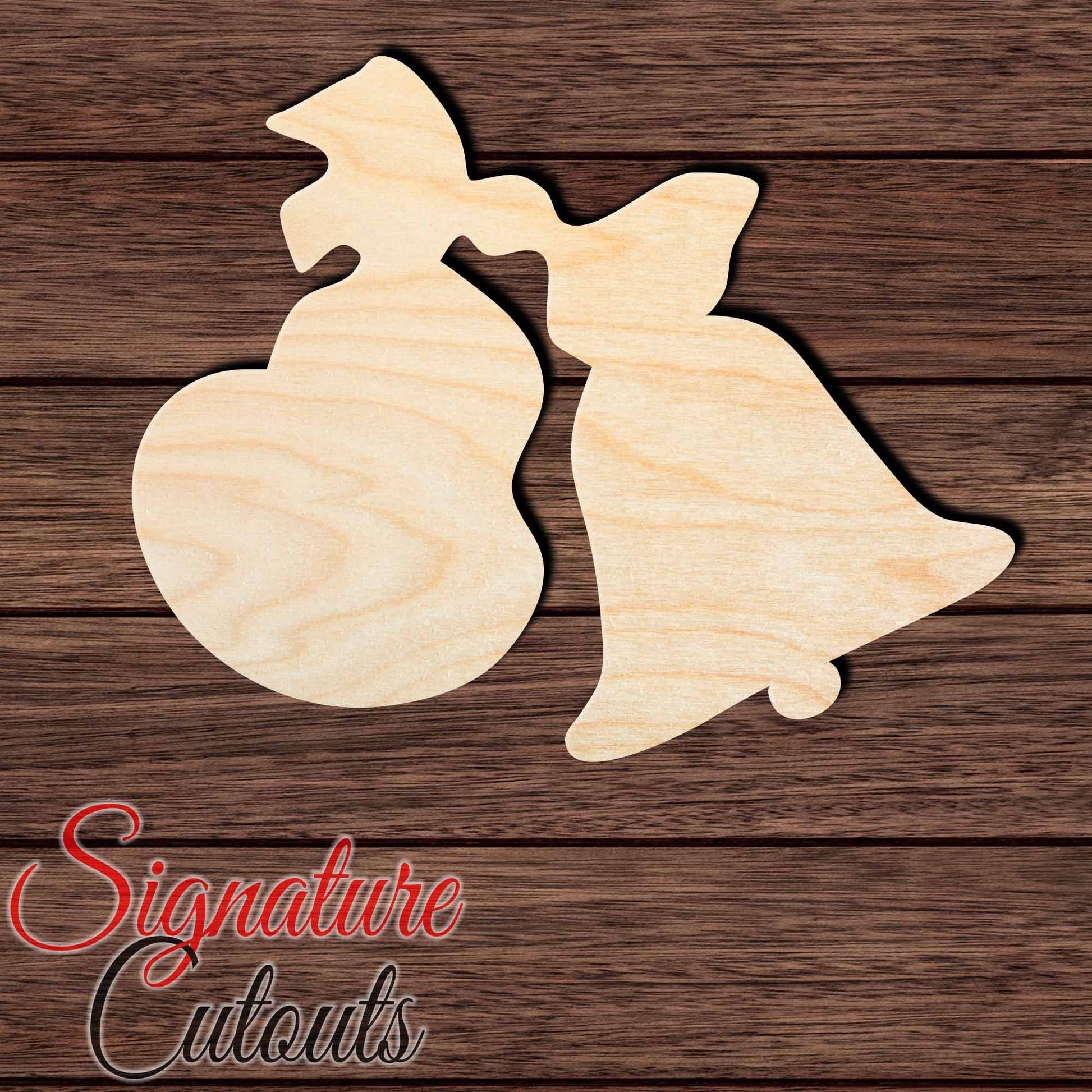 Christmas Bells 001 Shape Cutout in Wood, Acrylic or Acrylic Mirror - Signature Cutouts