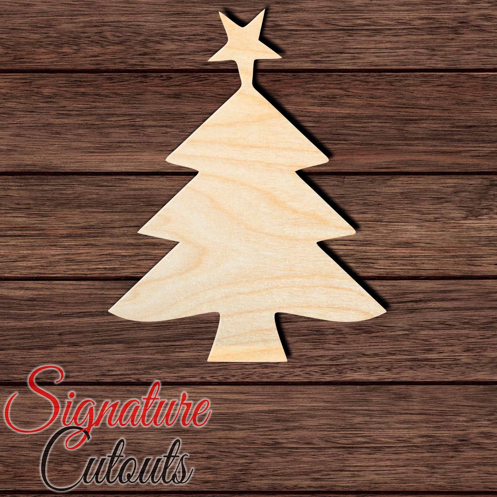 Christmas Tree 002 Shape Cutout in Wood, Acrylic or Acrylic Mirror - Signature Cutouts