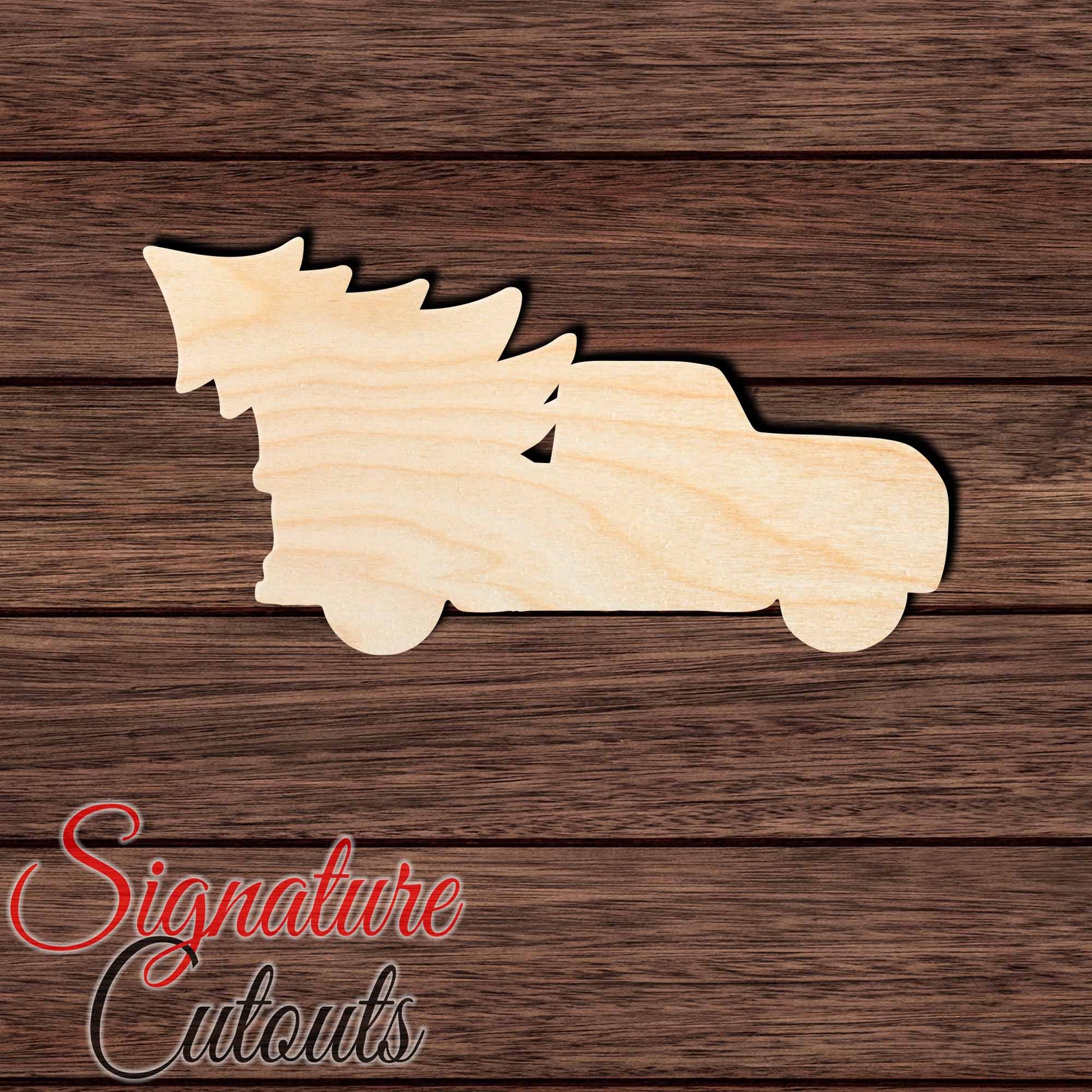 Christmas Tree Truck 001 Shape Cutout in Wood, Acrylic or Acrylic Mirror Craft Shapes & Bases Signature Cutouts 