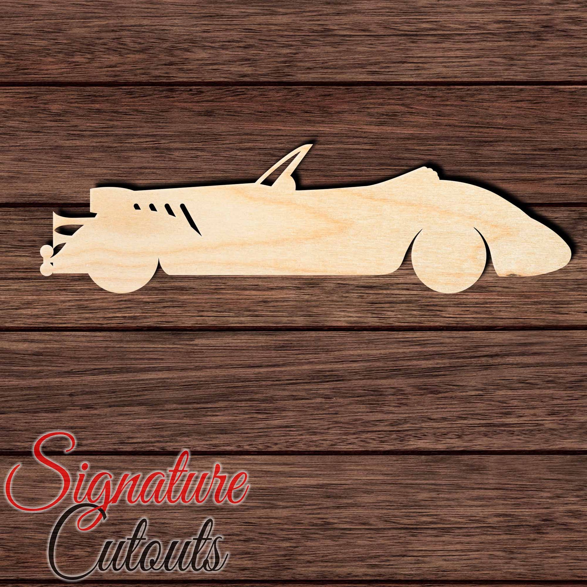 Classic Car 007 Shape Cutout in Wood, Acrylic or Acrylic Mirror Craft Shapes & Bases Signature Cutouts 