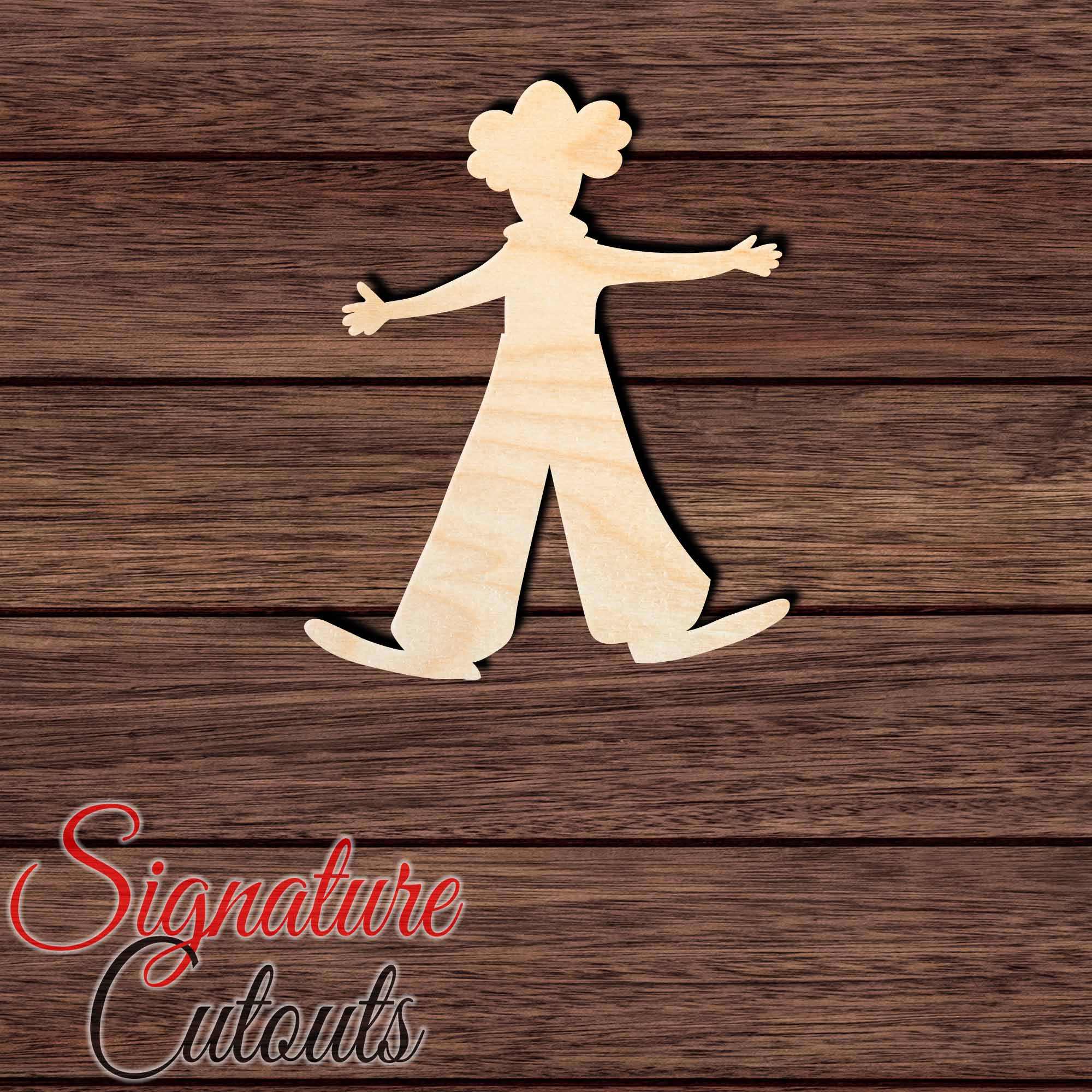 Clown 003 Shape Cutout in Wood, Acrylic or Acrylic Mirror - Signature Cutouts