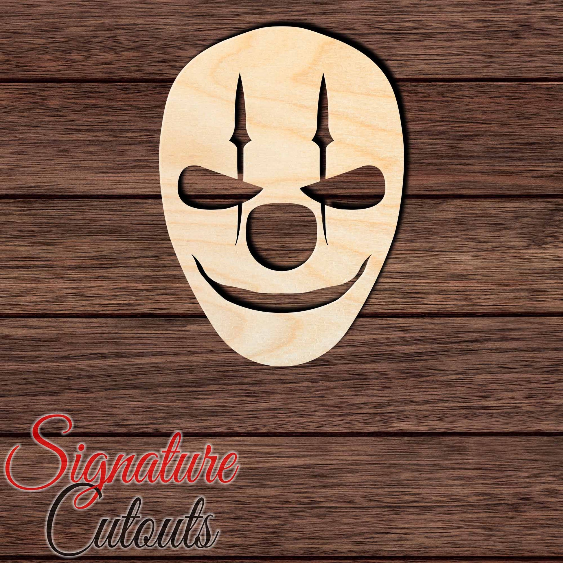 Clown Head 001 Shape Cutout in Wood, Acrylic or Acrylic Mirror - Signature Cutouts