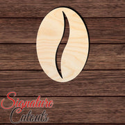 Coffee Bean 001 Shape Cutout in Wood, Acrylic or Acrylic Mirror - Signature Cutouts