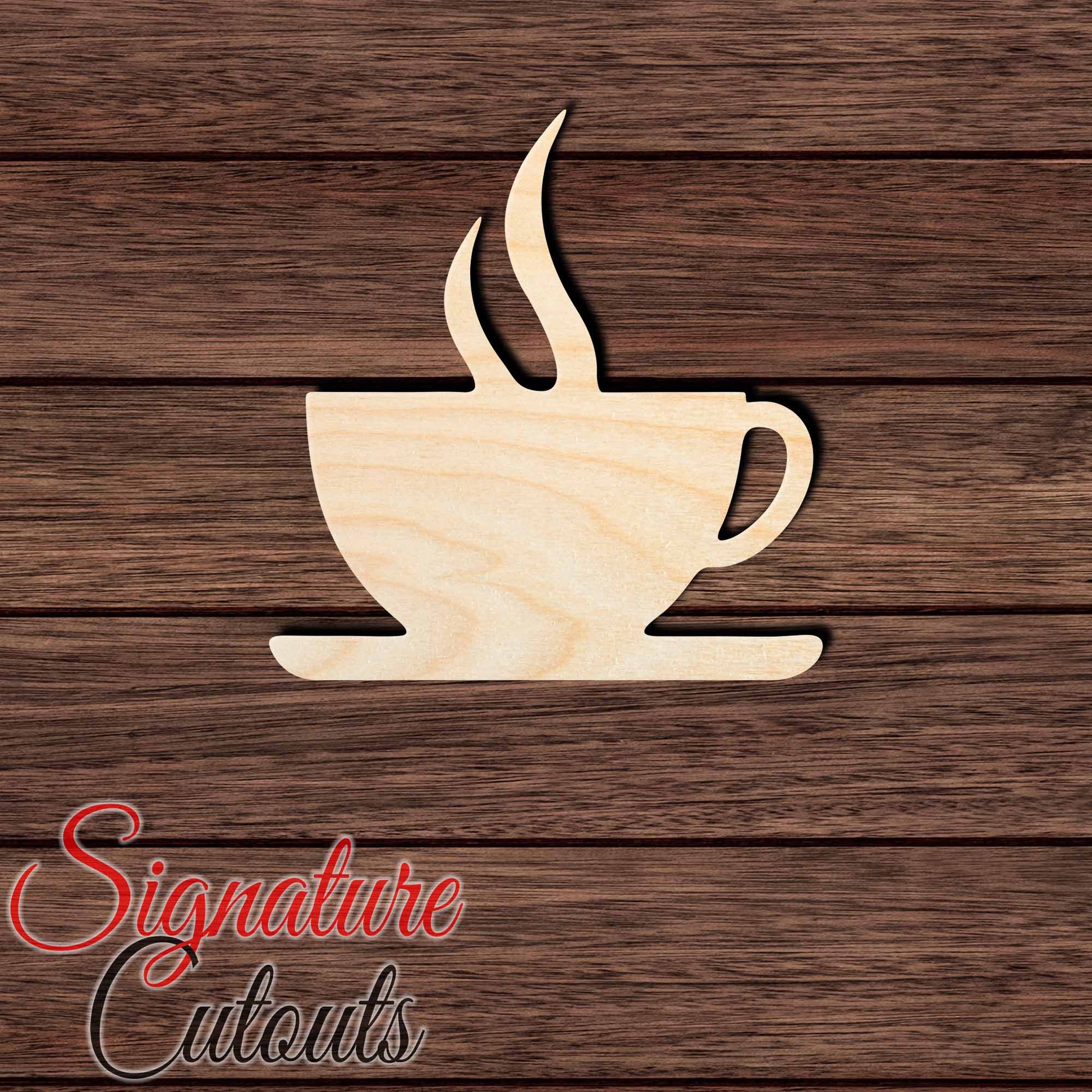 Coffee Mug 001 Shape Cutout in Wood, Acrylic or Acrylic Mirror Craft Shapes & Bases Signature Cutouts 