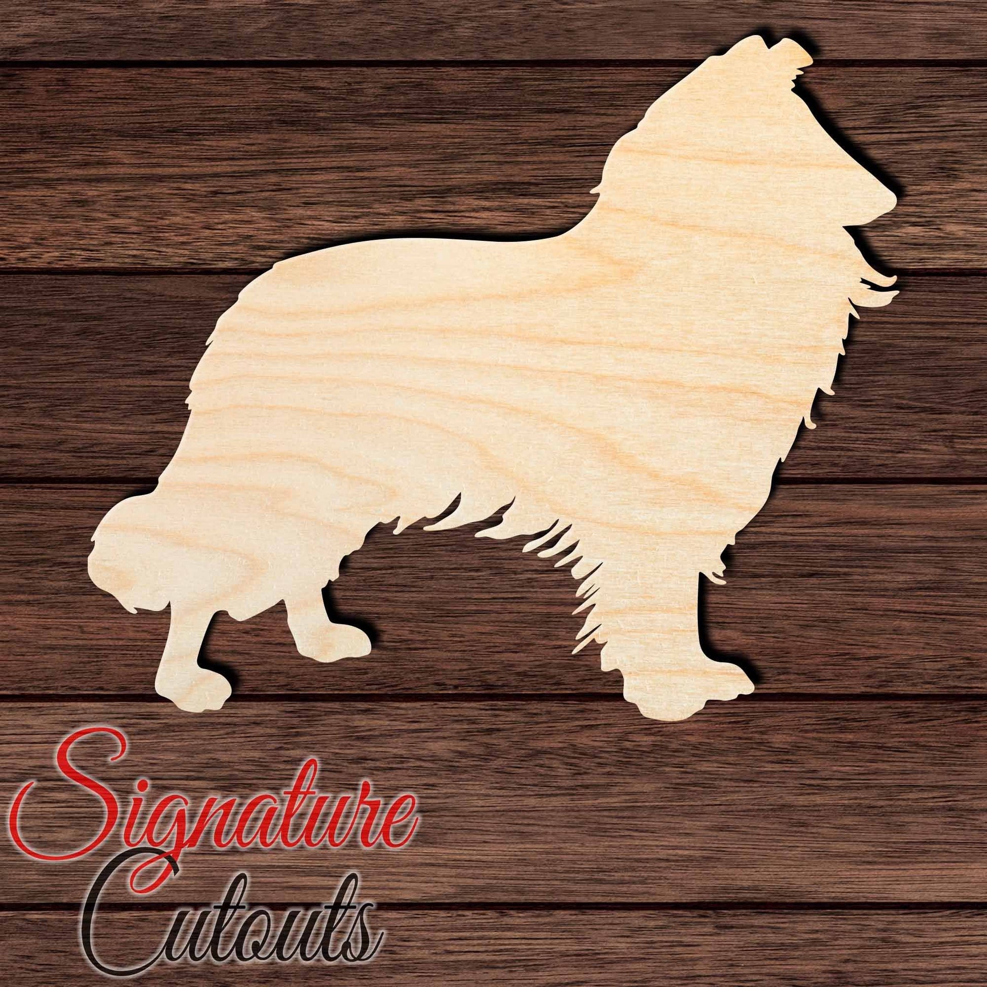 Collie Shape Cutout in Wood, Acrylic or Acrylic Mirror - Signature Cutouts