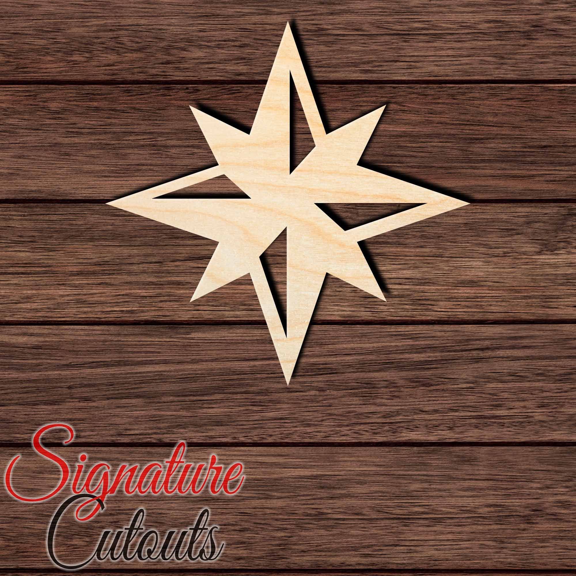 Compass 001 Shape Cutout in Wood, Acrylic or Acrylic Mirror - Signature Cutouts