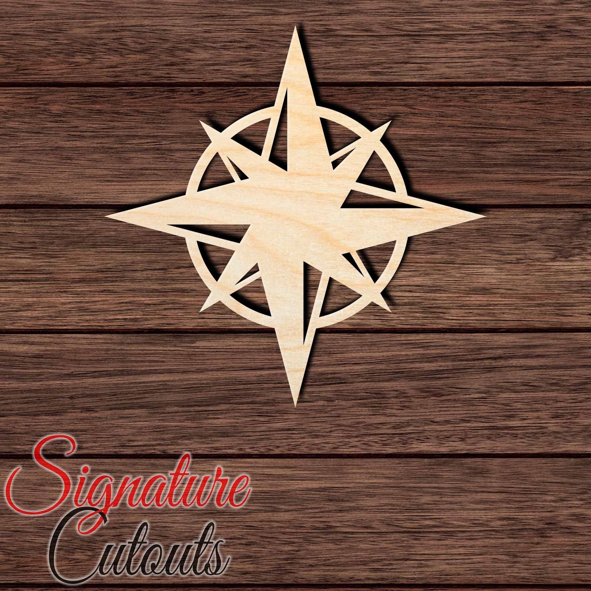 Compass 003 Shape Cutout in Wood, Acrylic or Acrylic Mirror - Signature Cutouts