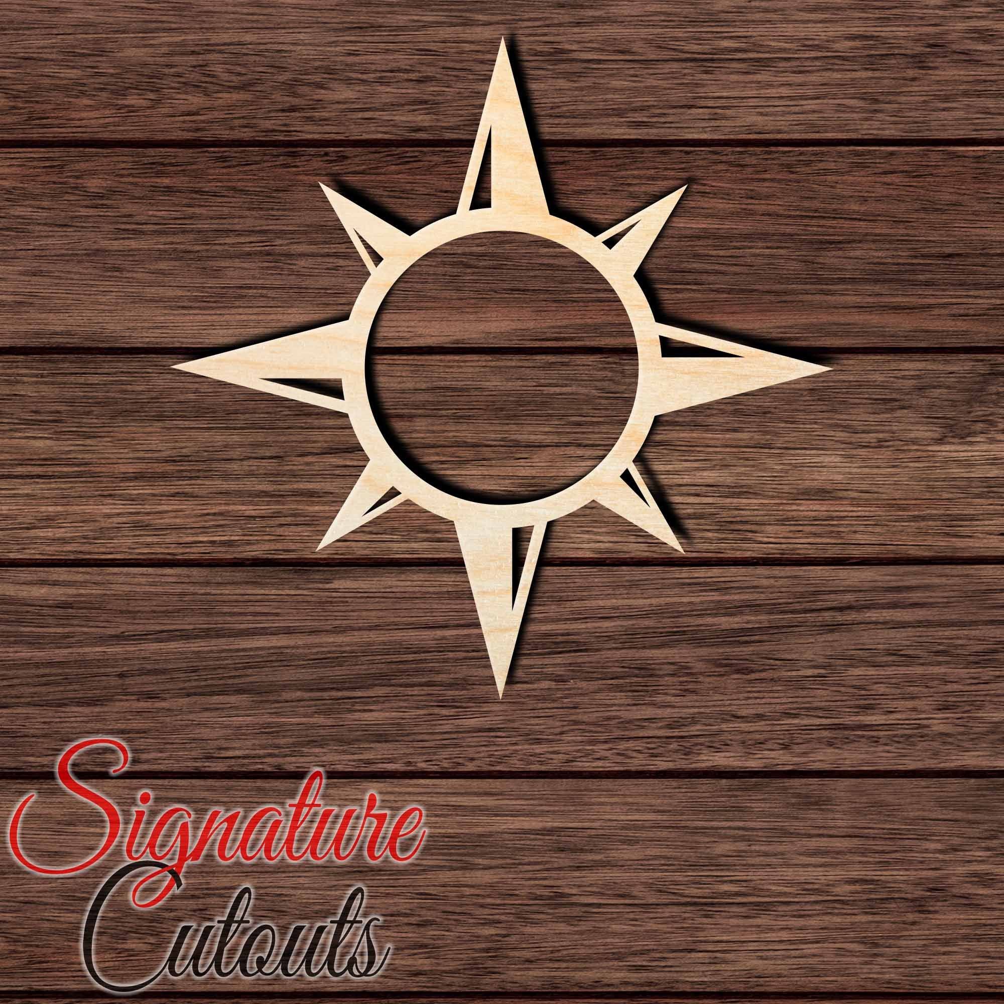 Compass 004 Shape Cutout in Wood, Acrylic or Acrylic Mirror - Signature Cutouts