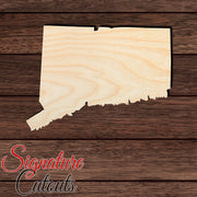 Connecticut State Shape Cutout in Wood, Acrylic or Acrylic Mirror - Signature Cutouts