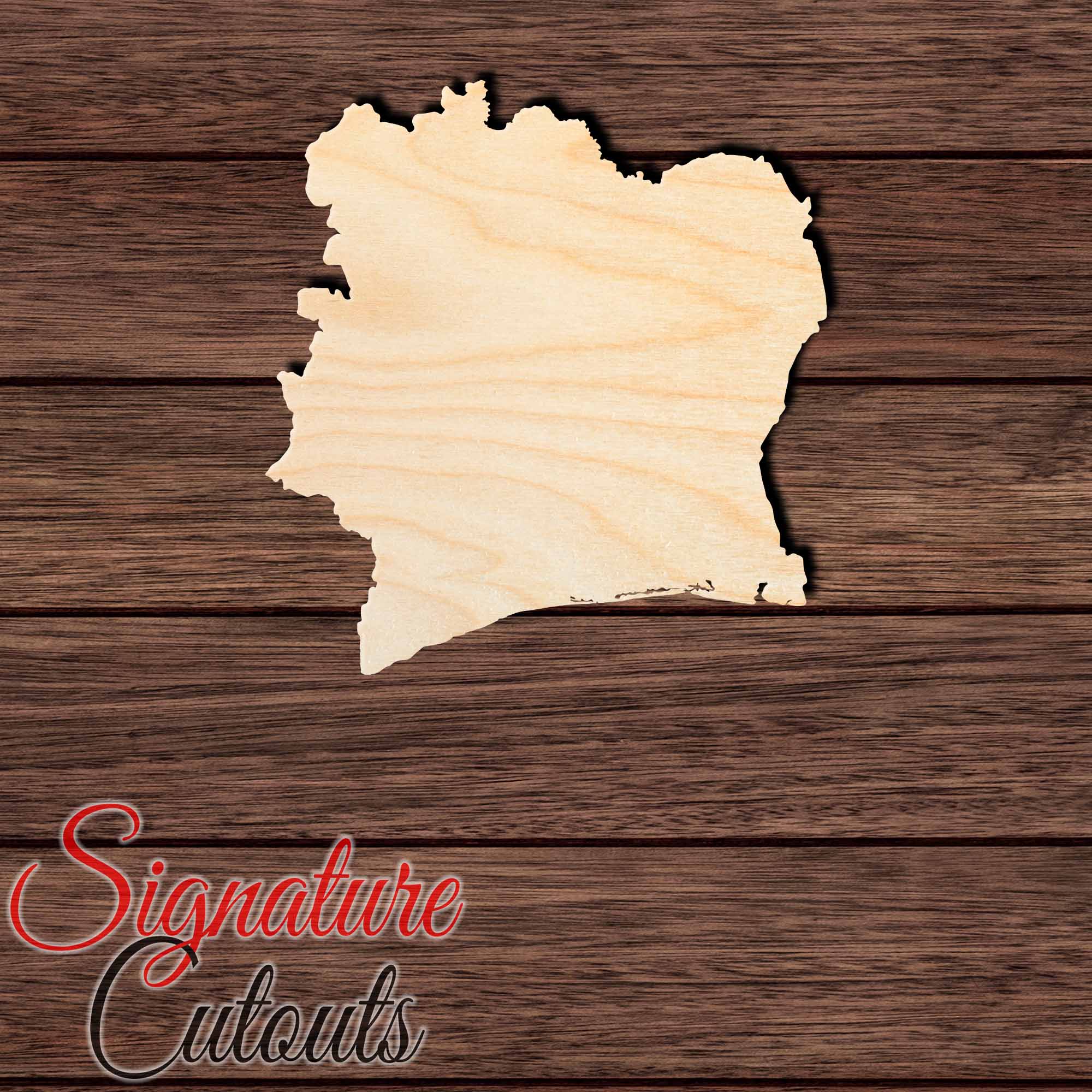 Cot D'Lvoire Shape Cutout in Wood, Acrylic or Acrylic Mirror - Signature Cutouts