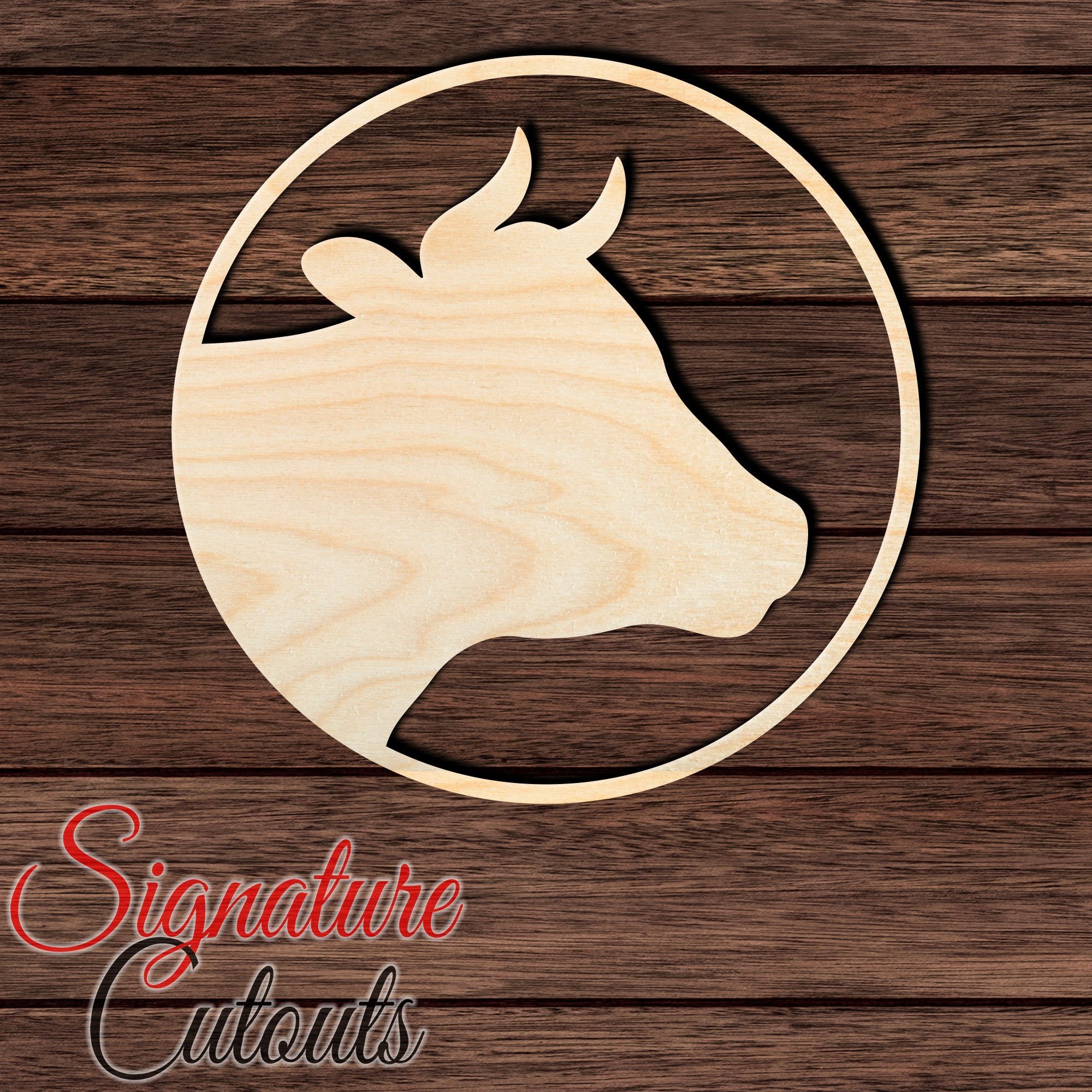 Cow 003 Shape Cutout in Wood, Acrylic or Acrylic Mirror - Signature Cutouts