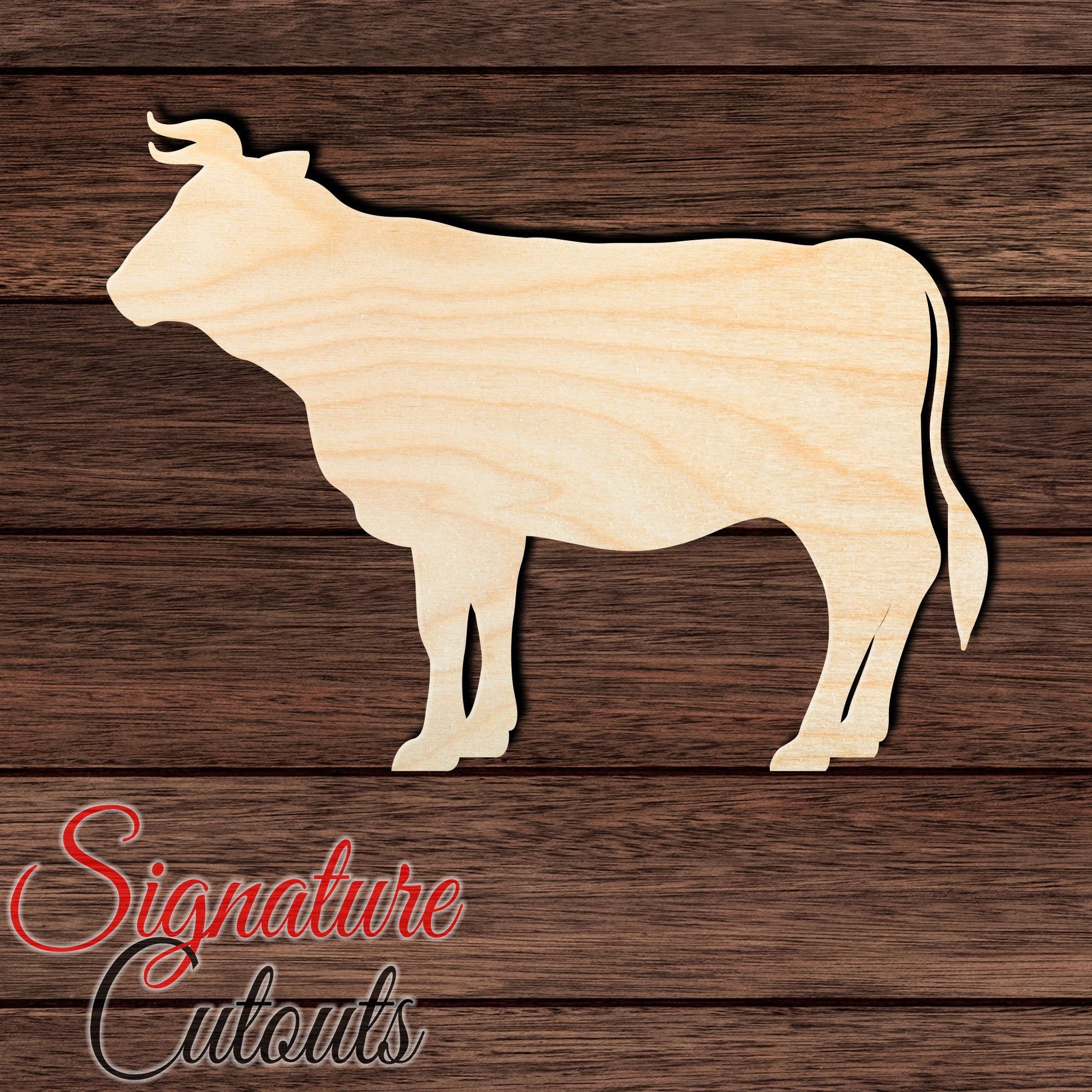 Bull 001 Shape Cutout in Wood, Acrylic or Acrylic Mirror - Signature Cutouts
