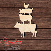 Cow Sheep Pig Chicken Shape Cutout in Wood, Acrylic or Acrylic Mirror - Signature Cutouts