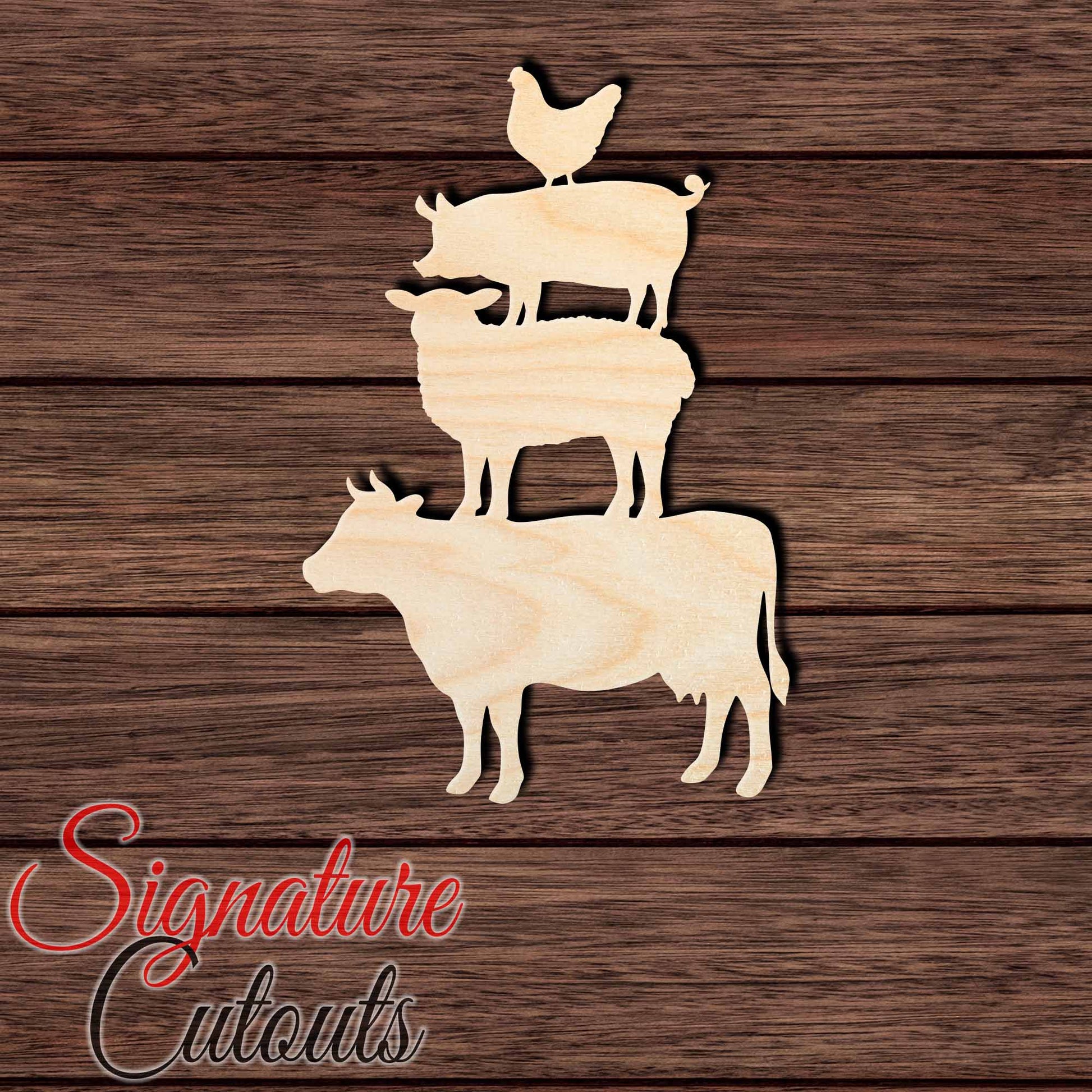 Cow Sheep Pig Chicken Shape Cutout in Wood, Acrylic or Acrylic Mirror - Signature Cutouts