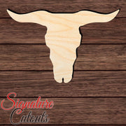 Cow Skull 001 Shape Cutout in Wood, Acrylic or Acrylic Mirror - Signature Cutouts