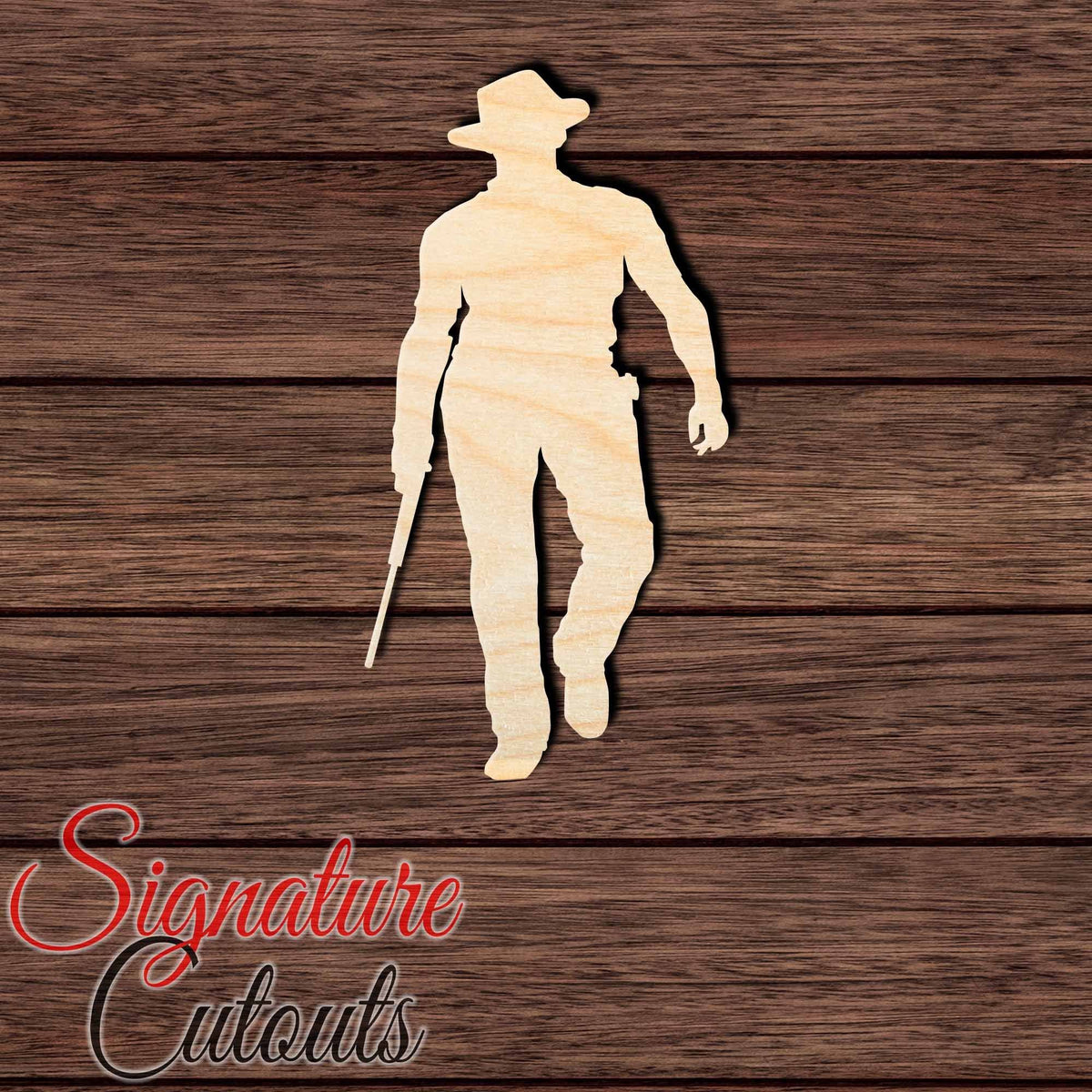 Cowboy 003 Shape Cutout in Wood, Acrylic or Acrylic Mirror - Signature Cutouts