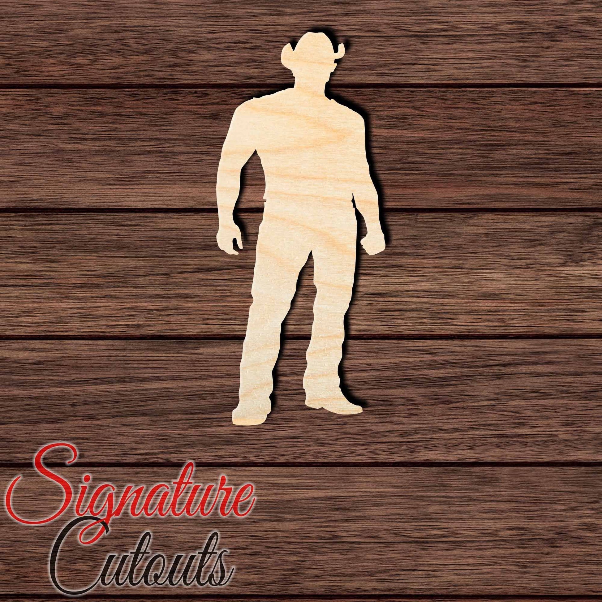 Cowboy 004 Shape Cutout in Wood, Acrylic or Acrylic Mirror - Signature Cutouts