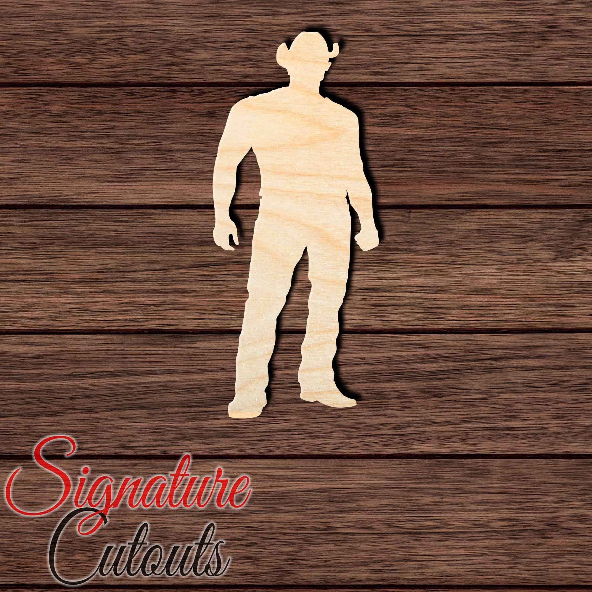 Cowboy 004 Shape Cutout in Wood, Acrylic or Acrylic Mirror - Signature Cutouts