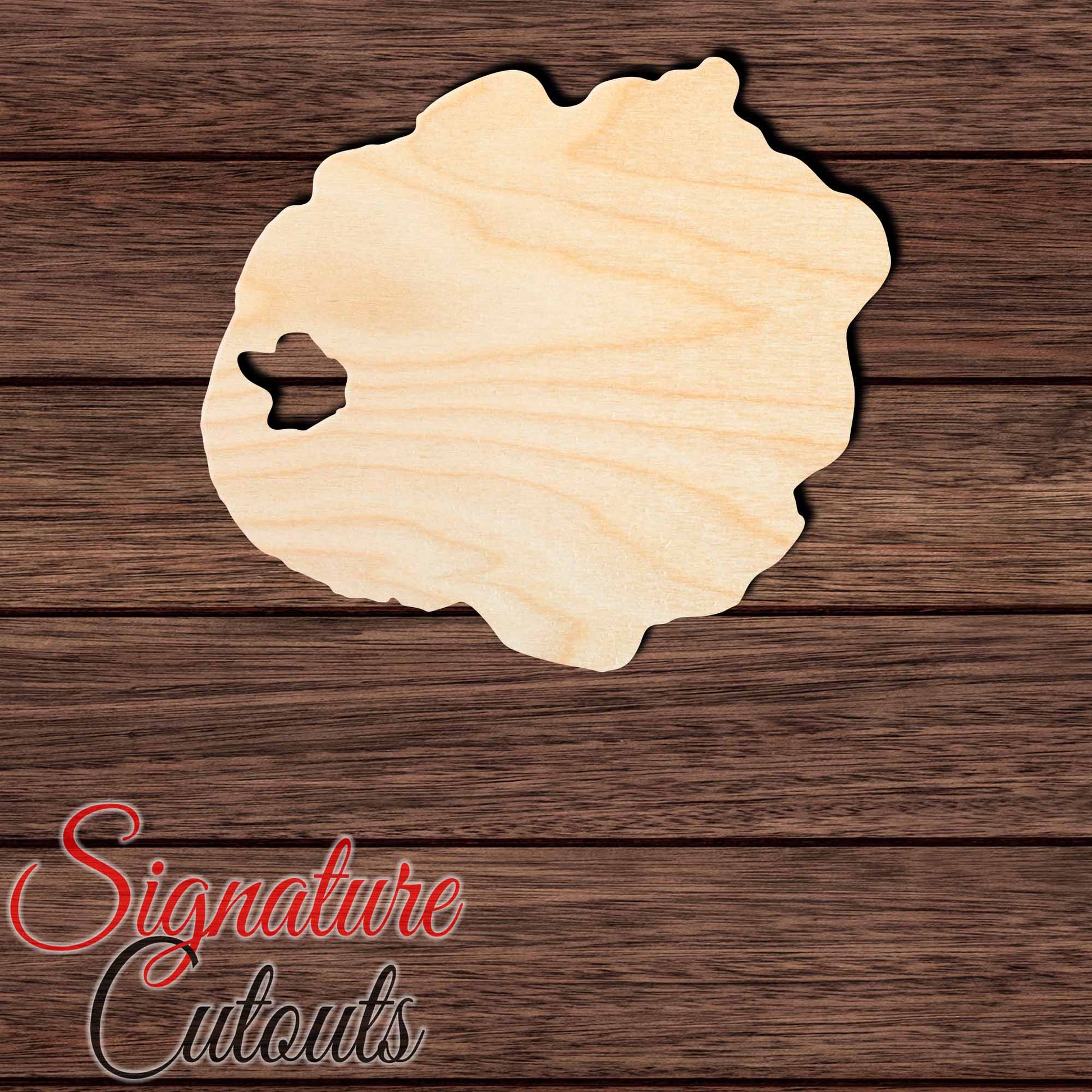 Crater Lake Shape Cutout in Wood, Acrylic or Acrylic Mirror - Signature Cutouts