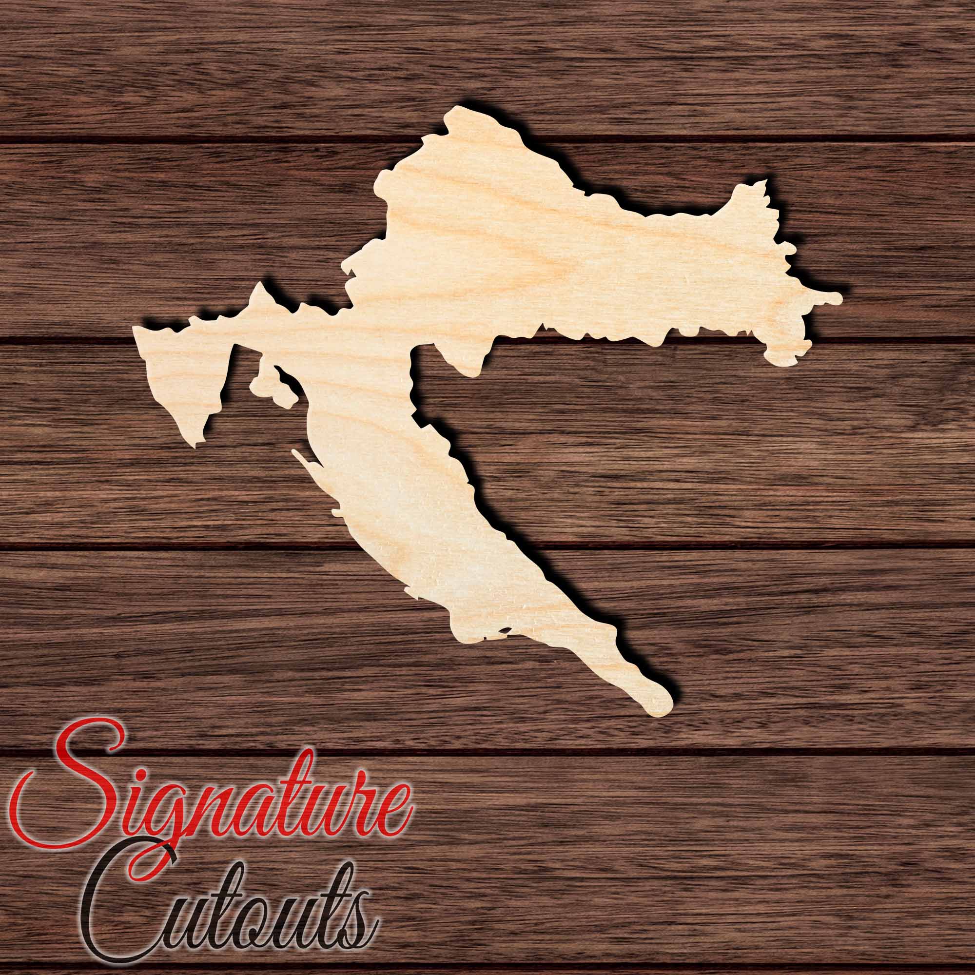 Croatia Shape Cutout in Wood, Acrylic or Acrylic Mirror - Signature Cutouts
