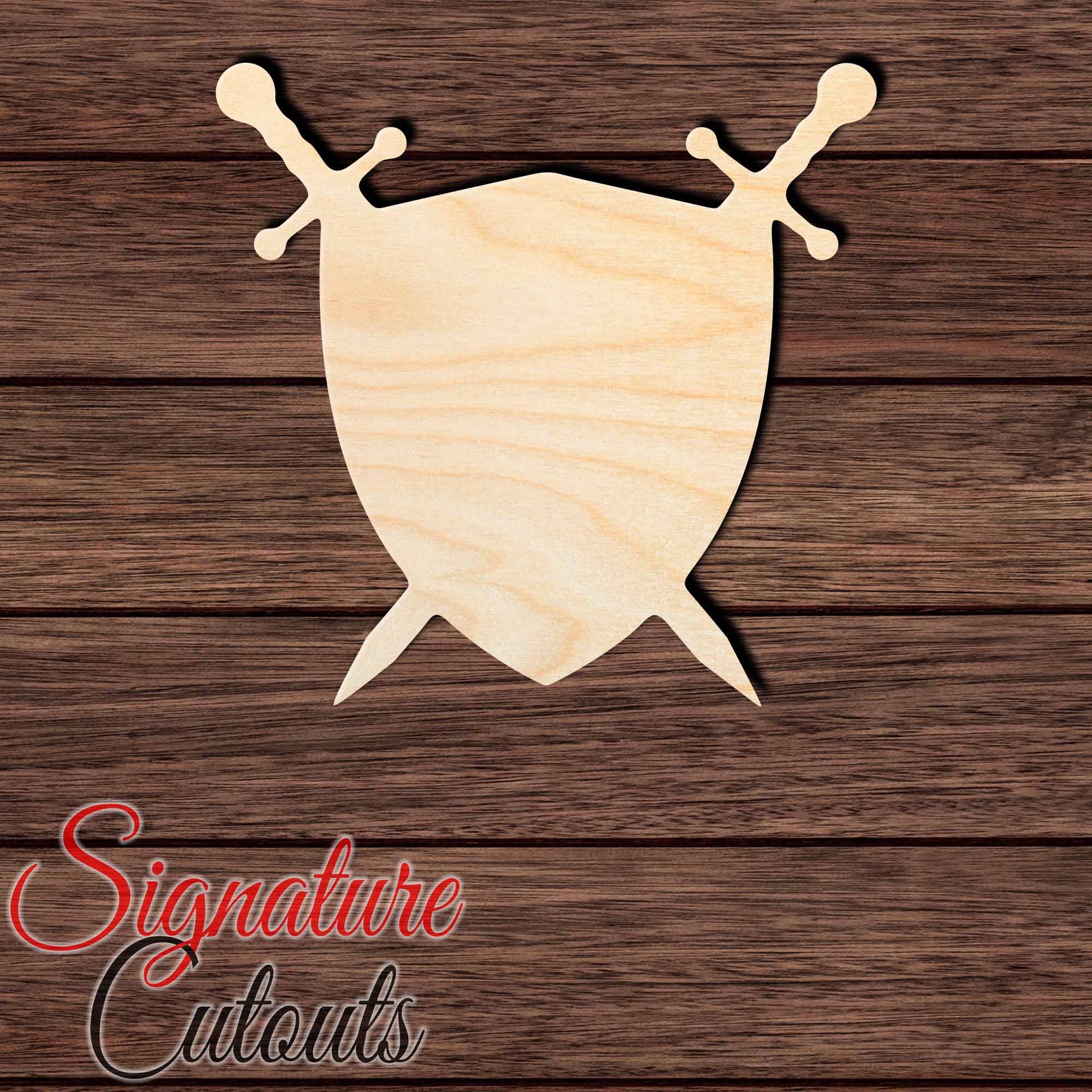 Cross Sword Shield 001 Shape Cutout in Wood, Acrylic or Acrylic Mirror - Signature Cutouts